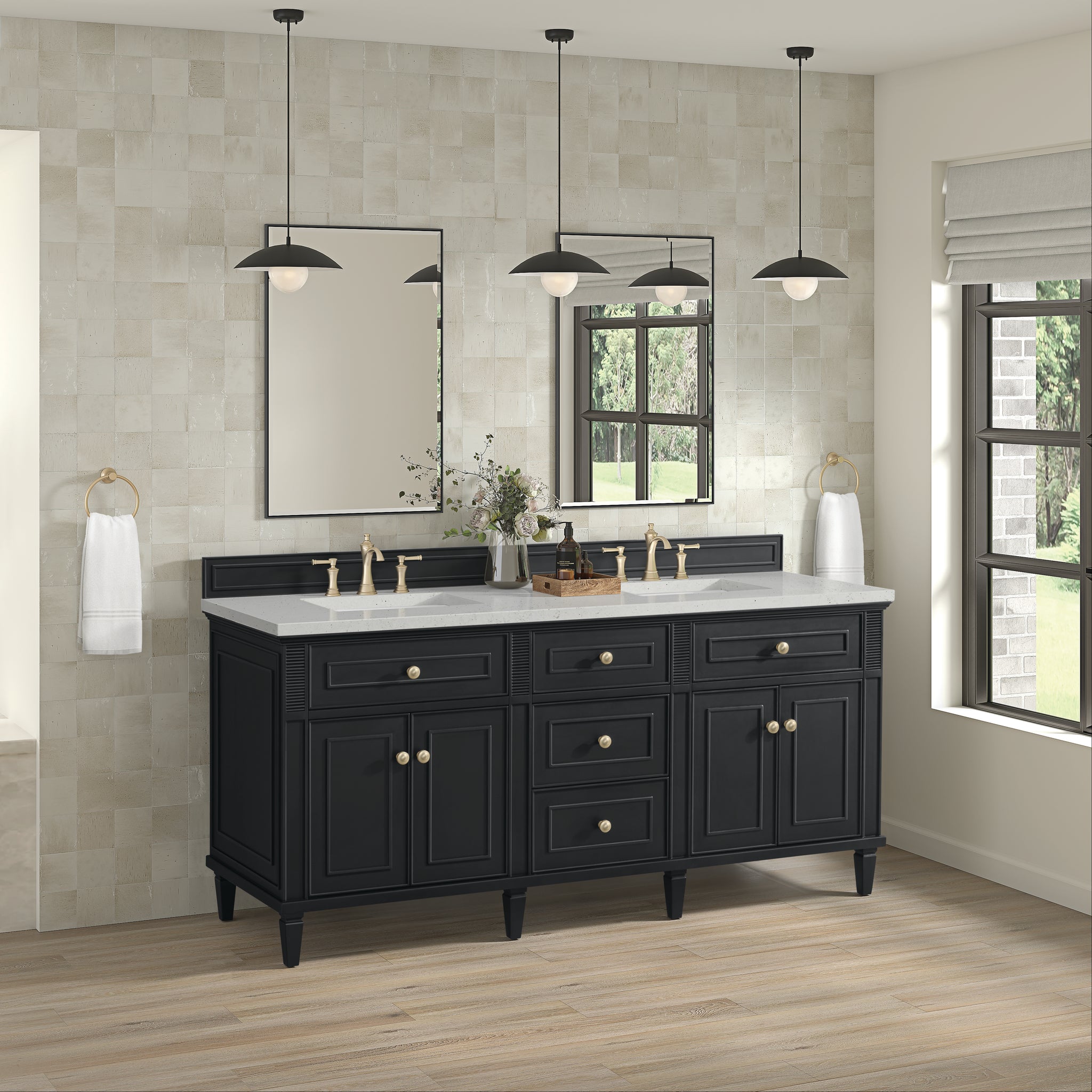 James Martin Lorelai 72" Double Bathroom Vanity, Black Onyx, view 24