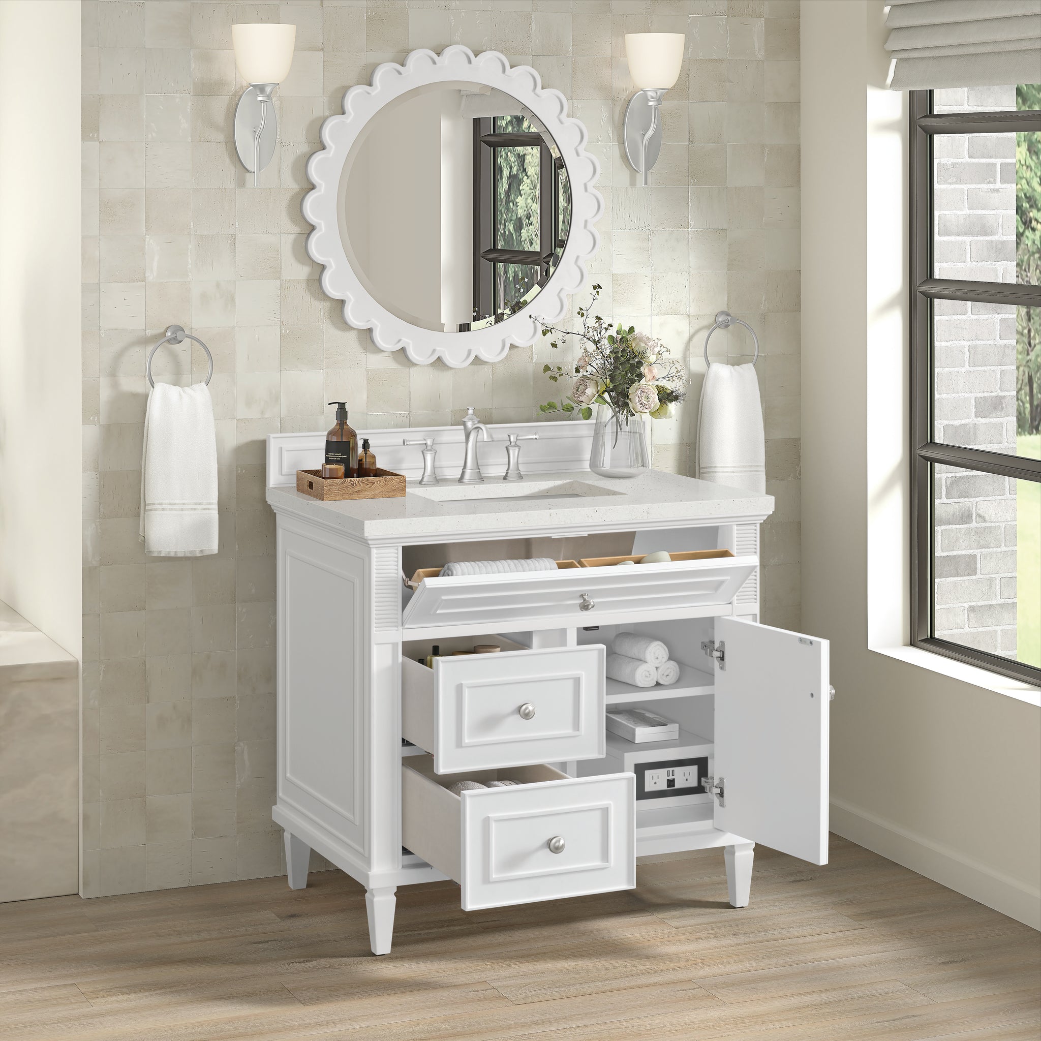 James Martin Lorelai 36" Single Bathroom Vanity, Bright White, view 27