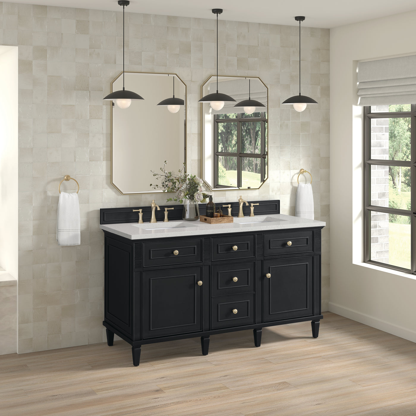 James Martin Lorelai 60" Double Bathroom Vanity, Black Onyx, view 31