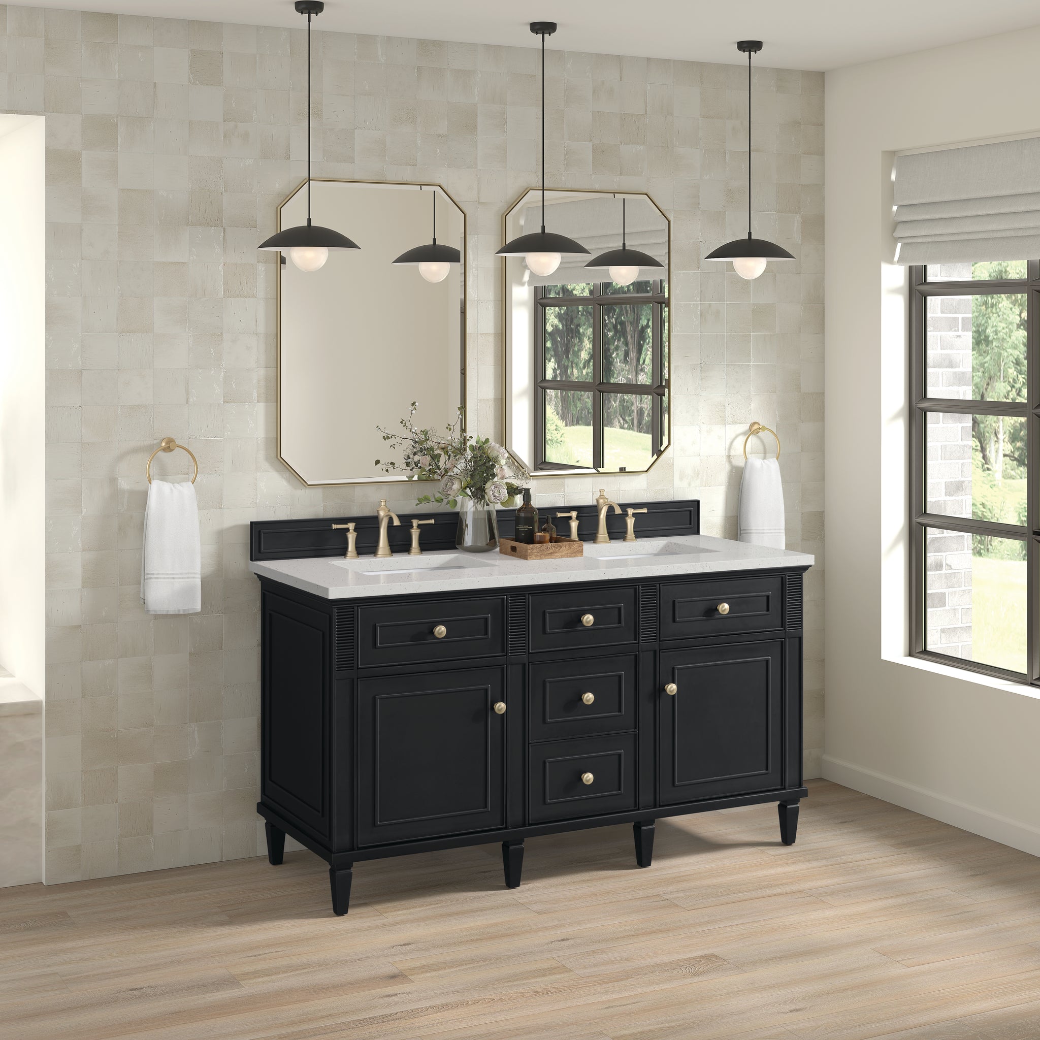 James Martin Lorelai 60" Double Bathroom Vanity, Black Onyx, view 31