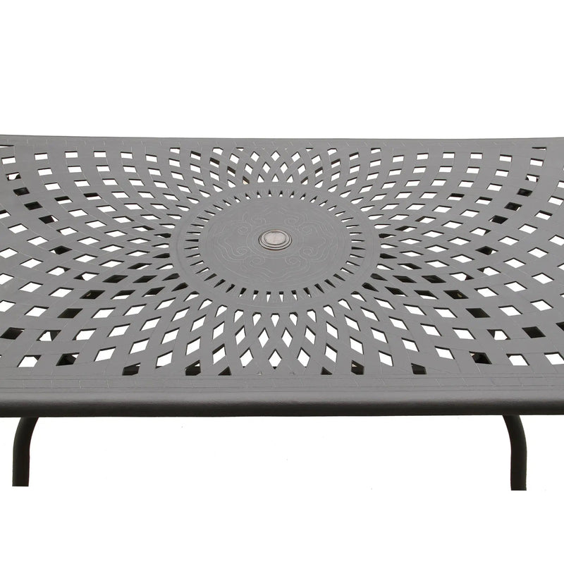 Modern Outdoor Mesh Aluminum Black 67-in Rectangle Patio Dining Table by Sharicks