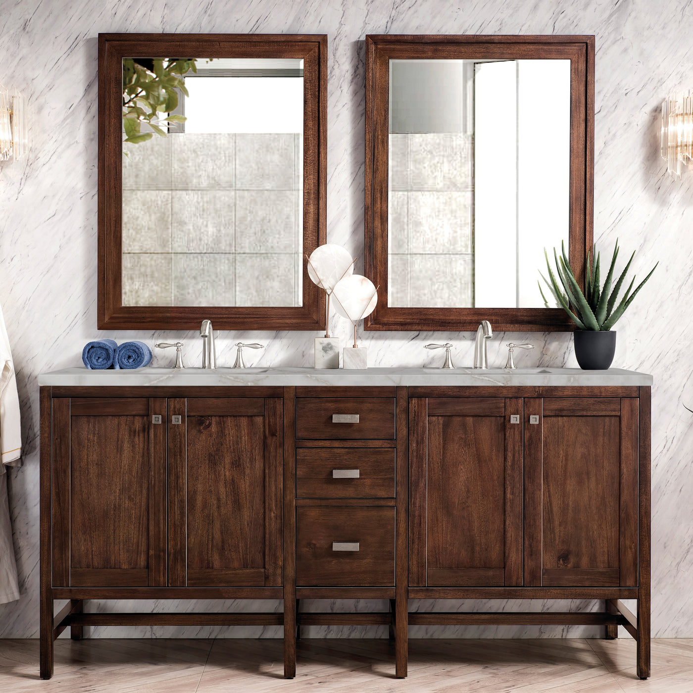 James Martin Addison 72" Double Bathroom Vanity, Mid-Century Acacia, view 38