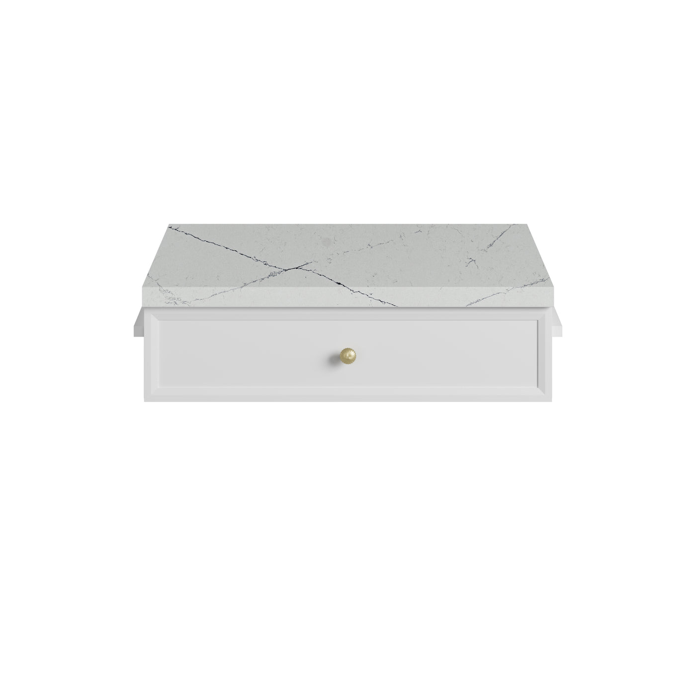 James Martin Bellshire 24" Drawer Unit, Bright White with Ethereal Noctis countertop