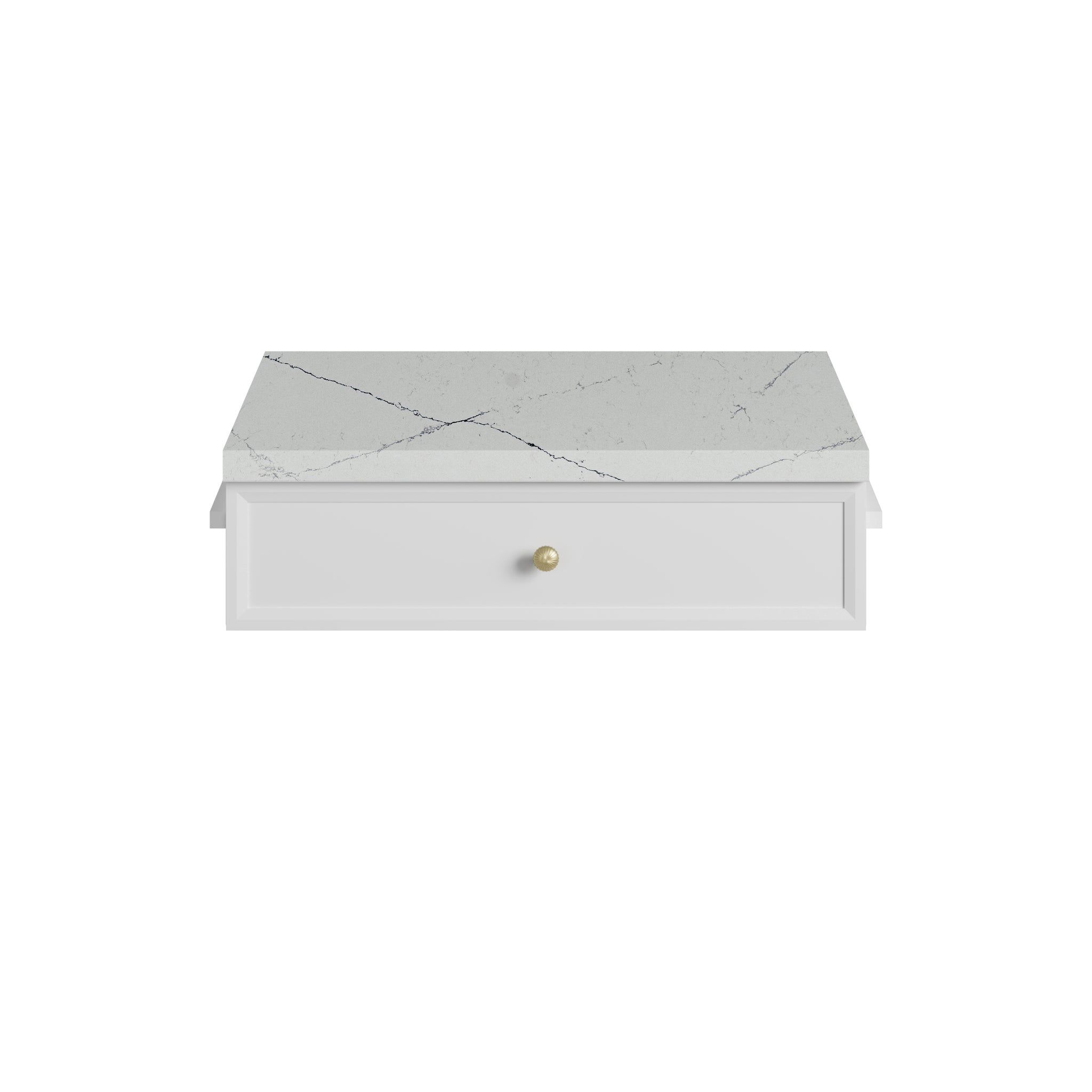 James Martin Bellshire 24" Drawer Unit, Bright White with Ethereal Noctis countertop