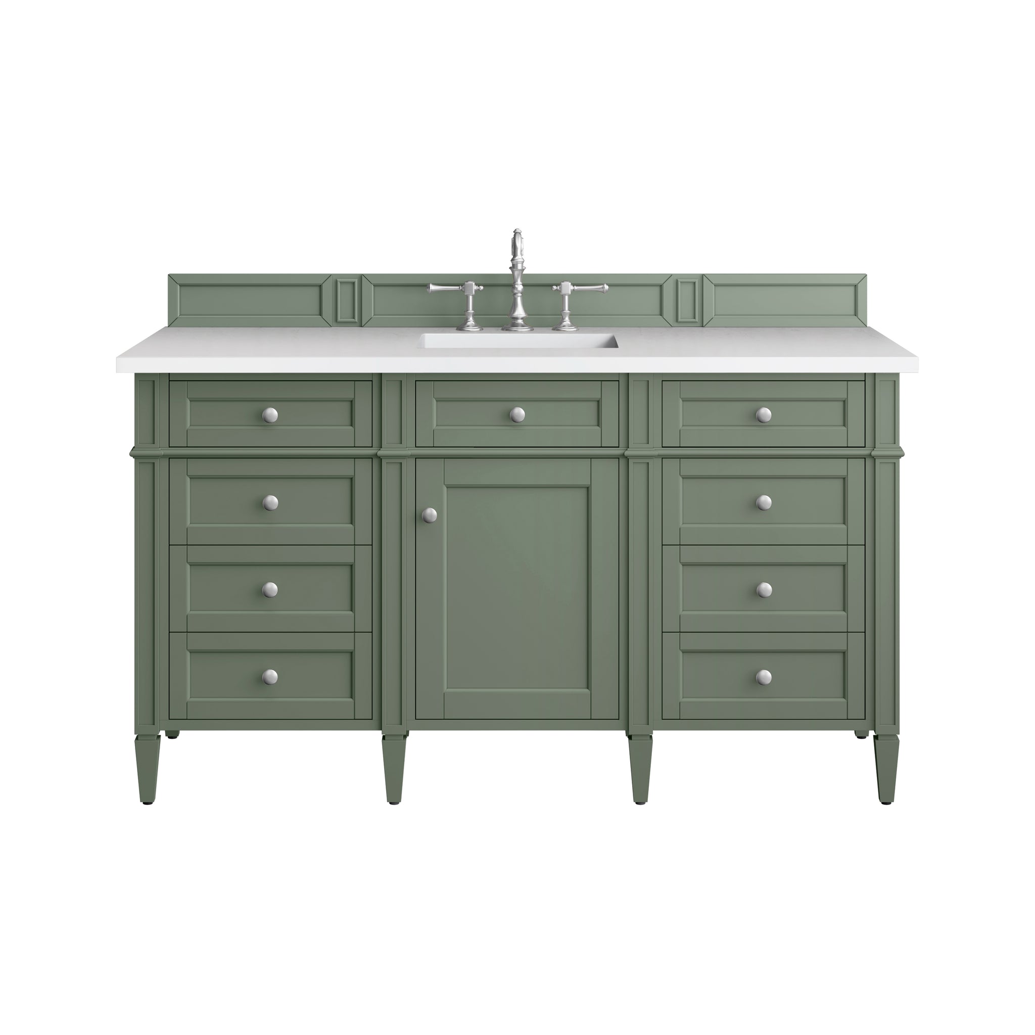 James Martin Brittany 60" Single Bathroom Vanity, Smokey Celadon, view 35