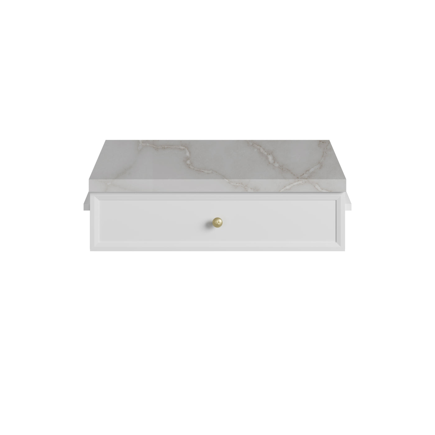 James Martin Bellshire 24" Drawer Unit, Bright White with Victorian Silver countertop