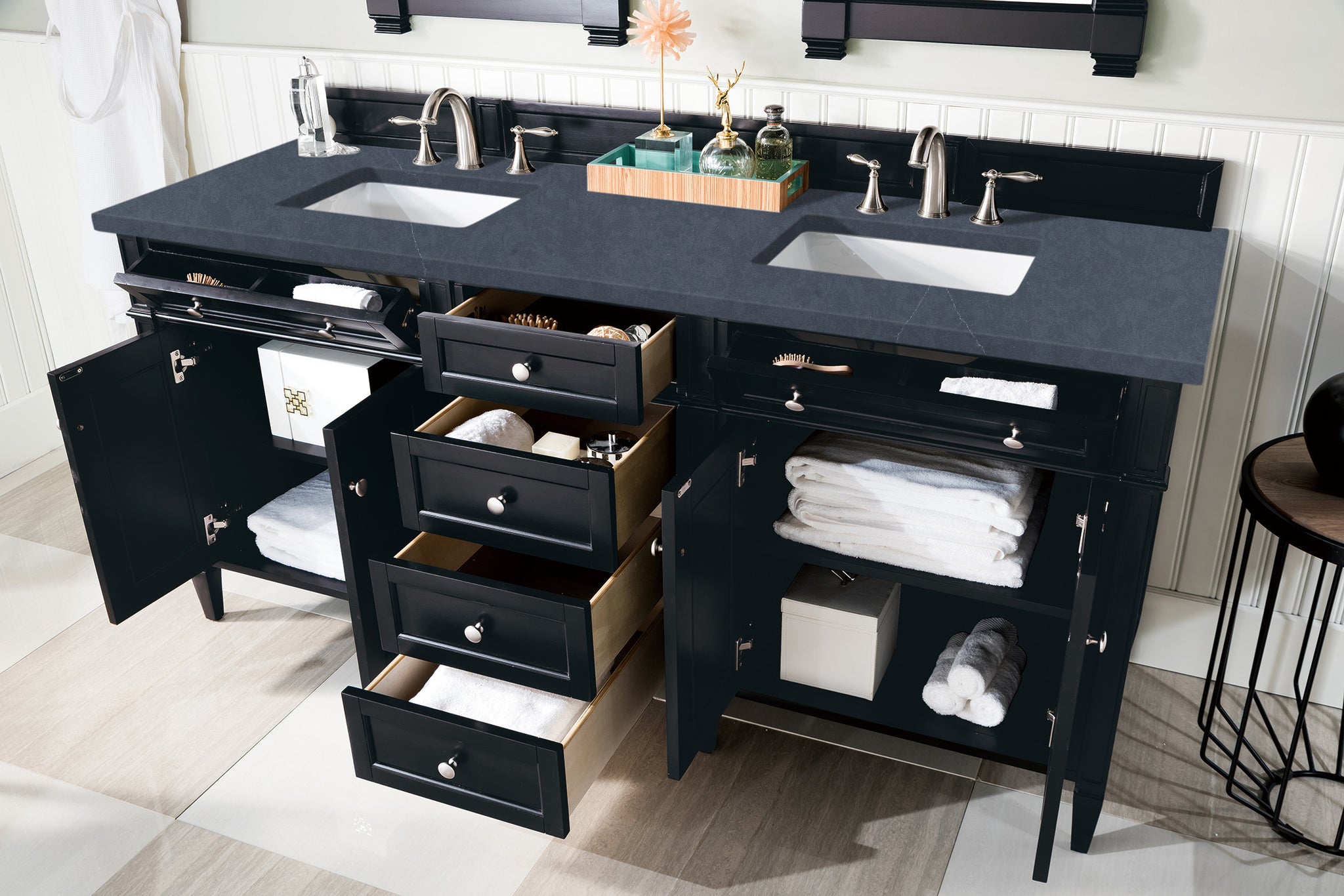 James Martin Brittany 72" Double Bathroom Vanity, Black Onyx, view 37