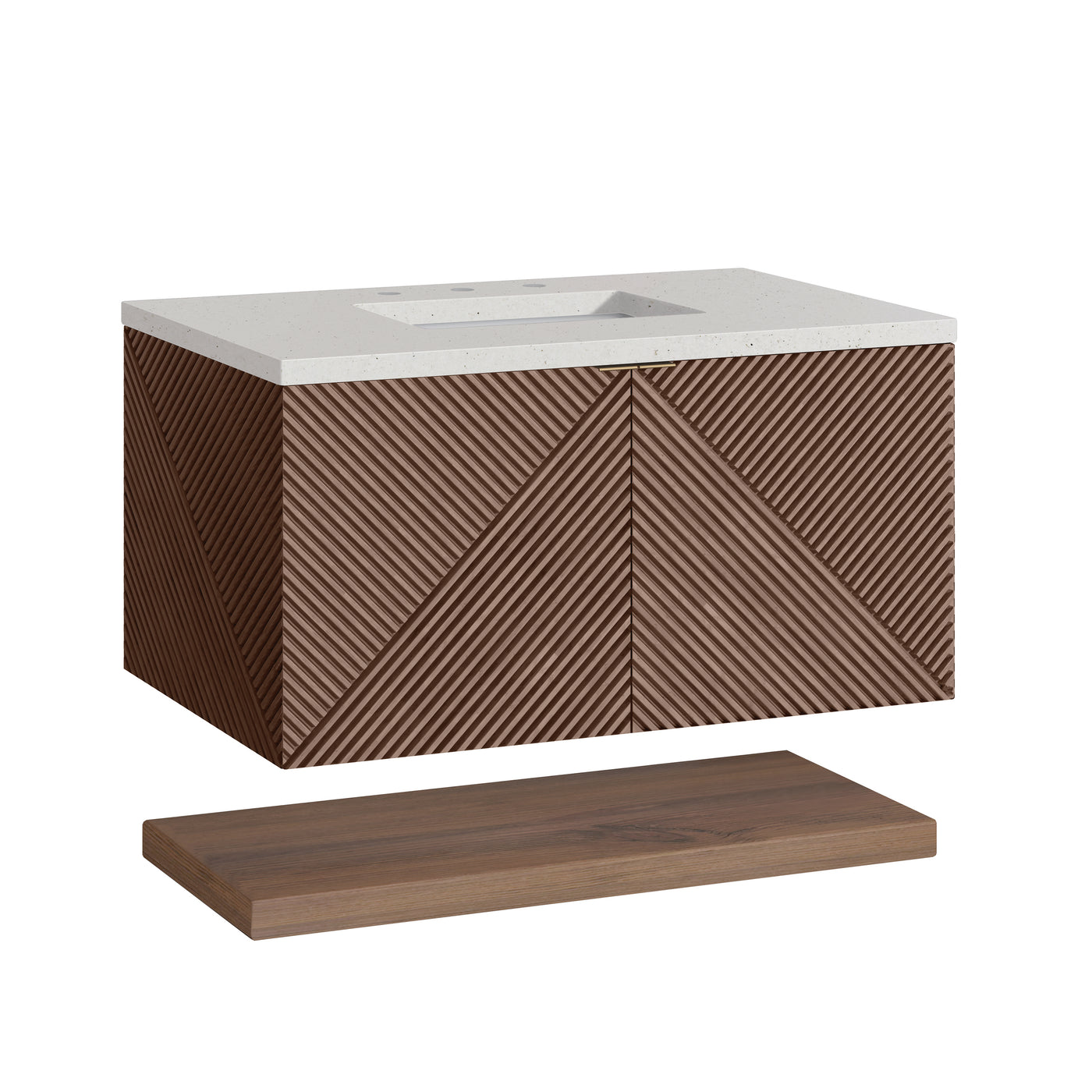 James Martin Marcello 36" Floating Single Bathroom Vanity, Chestnut, view 23