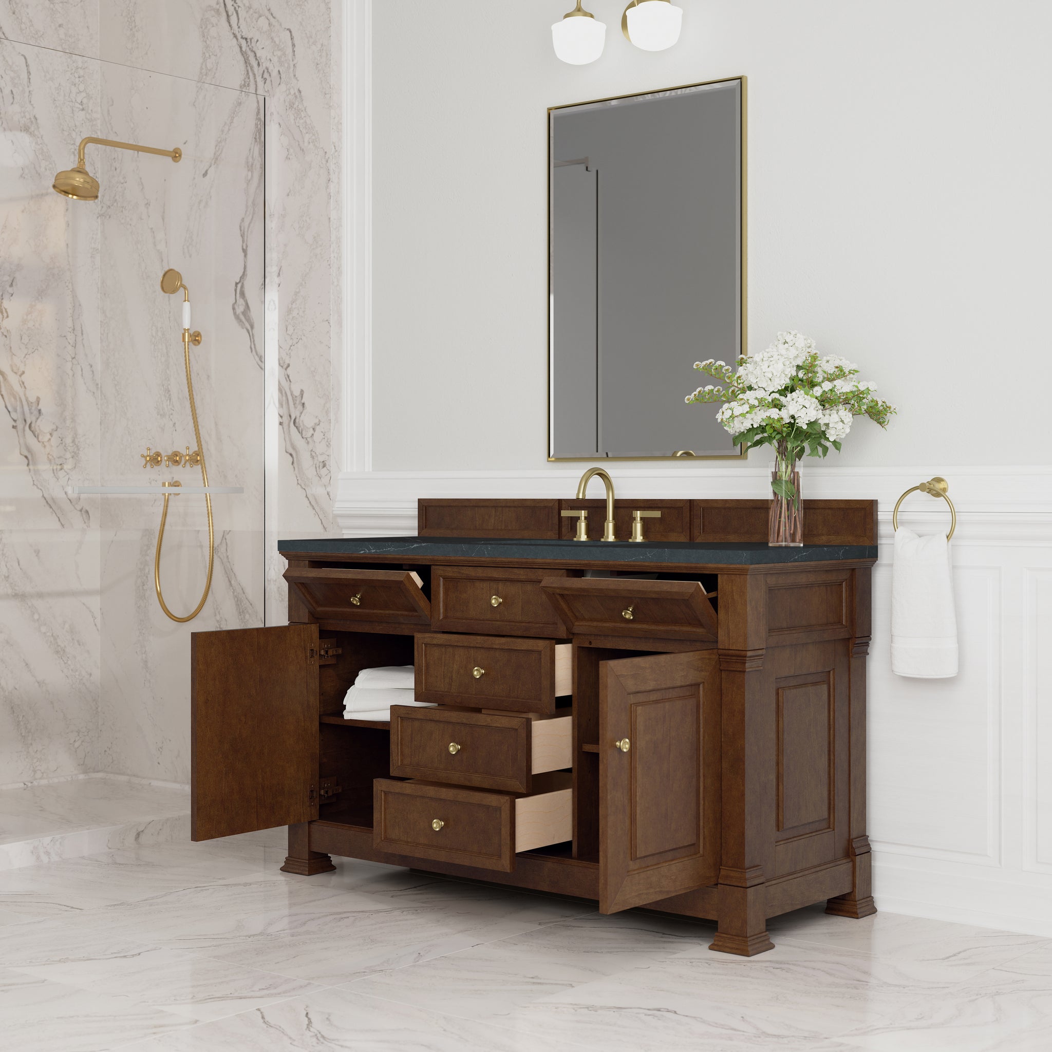 James Martin Brookfield 60" Single Bathroom Vanity, Honey Oak, view 26