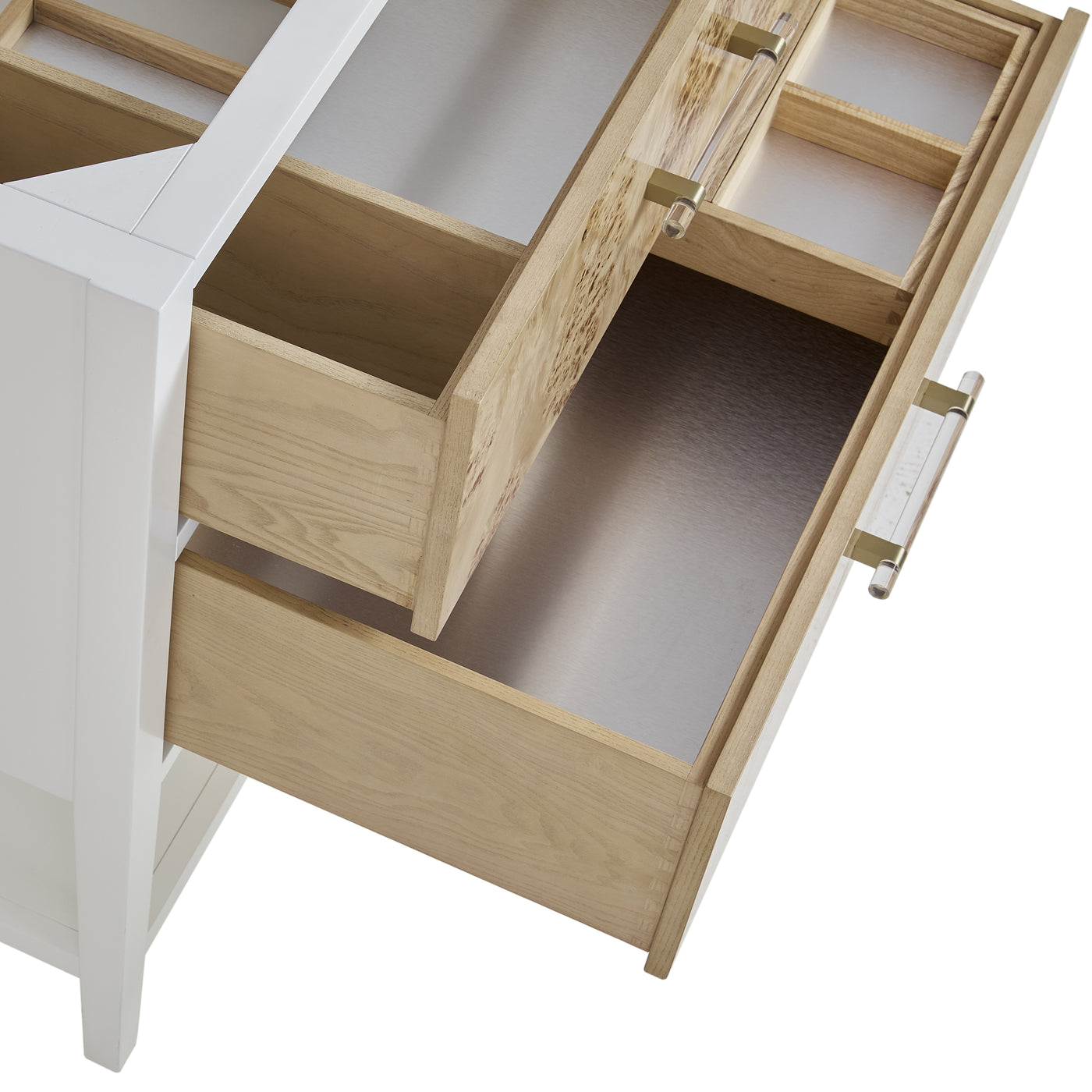 James Martin Olena 36" Single Bathroom Vanity, Polished White and Light Mappa Burl, view 14