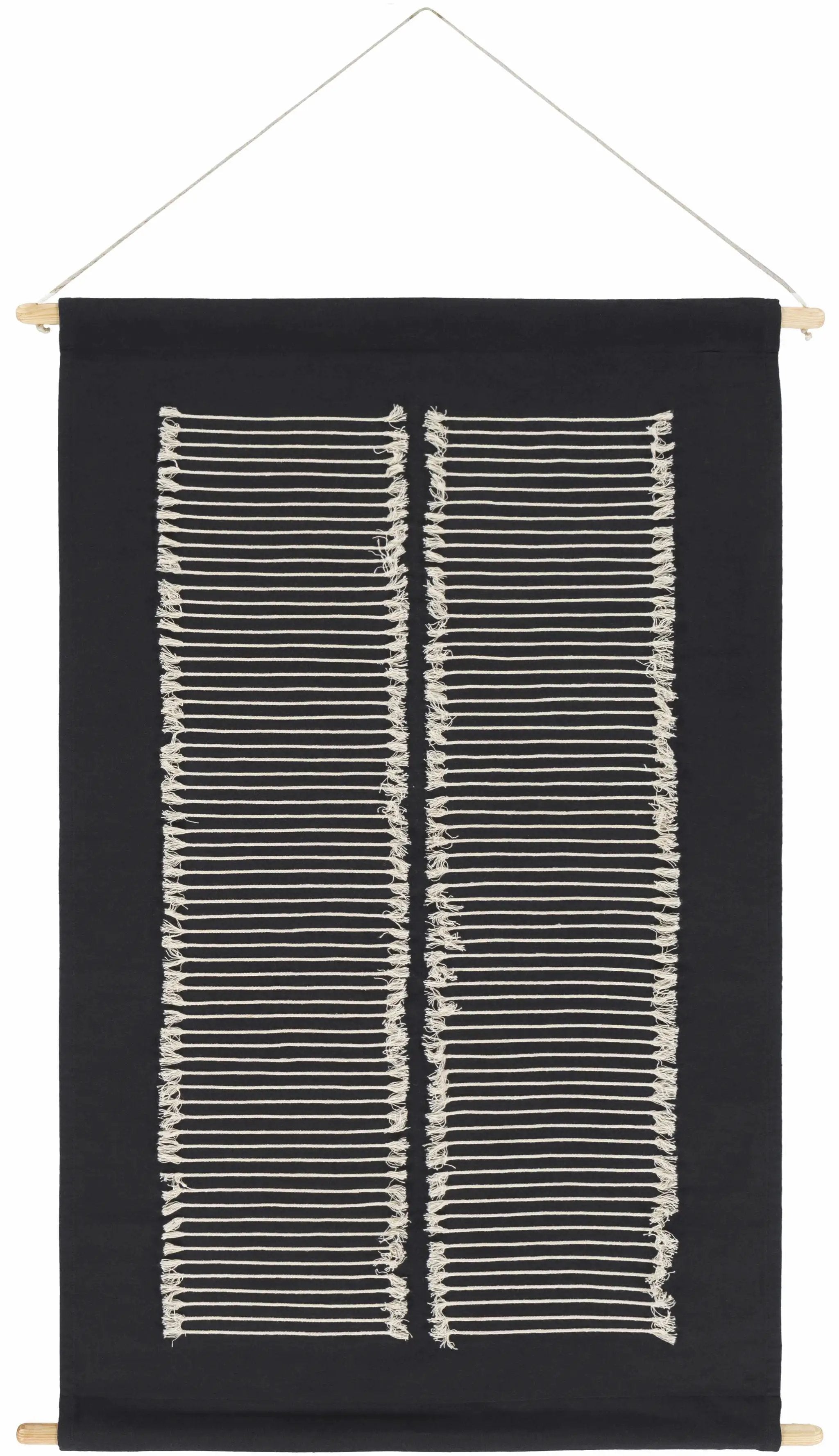 Queen Navy Fringed Wall Hanging by Boutique Rugs