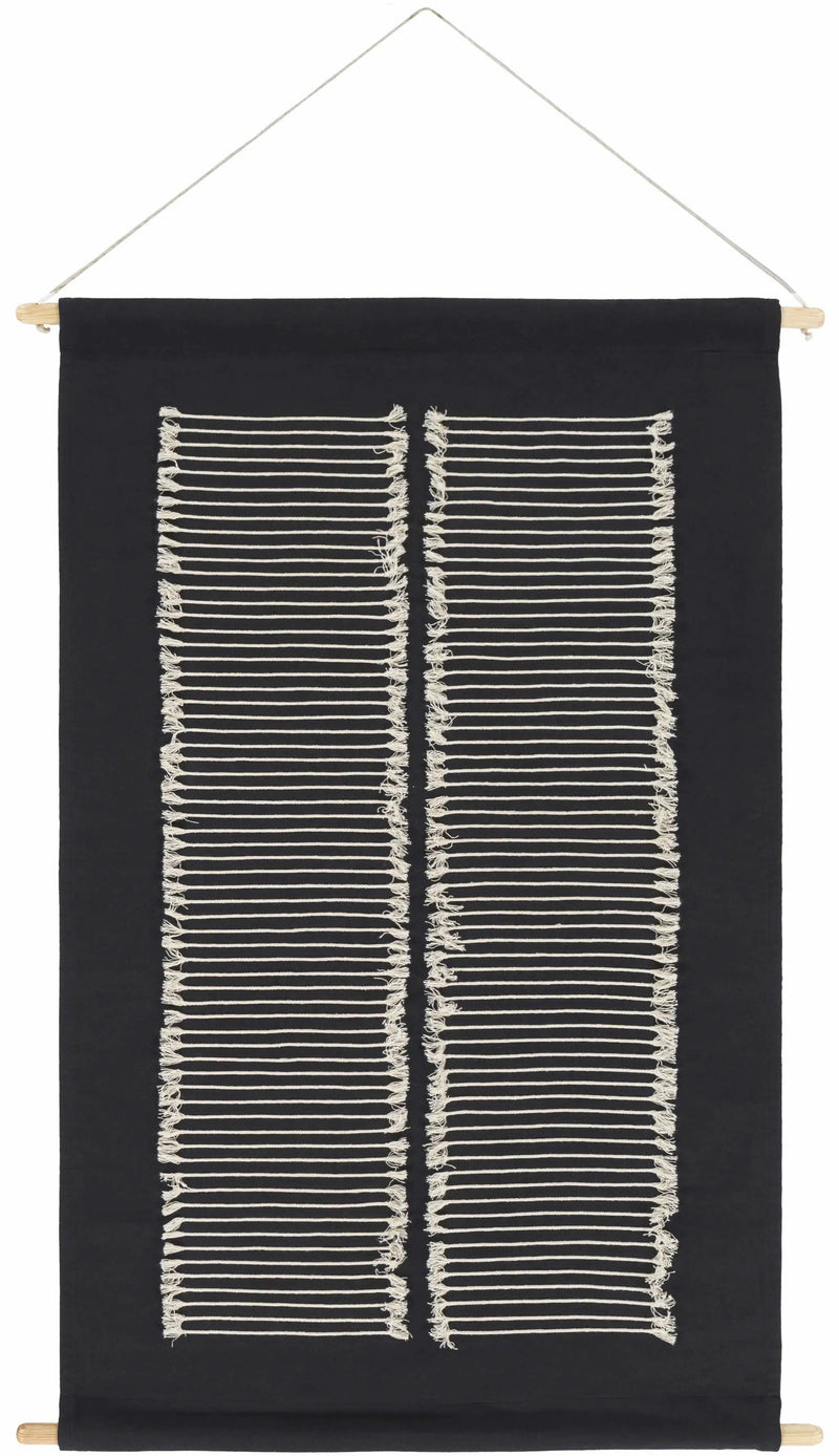 Queen Navy Fringed Wall Hanging by Boutique Rugs