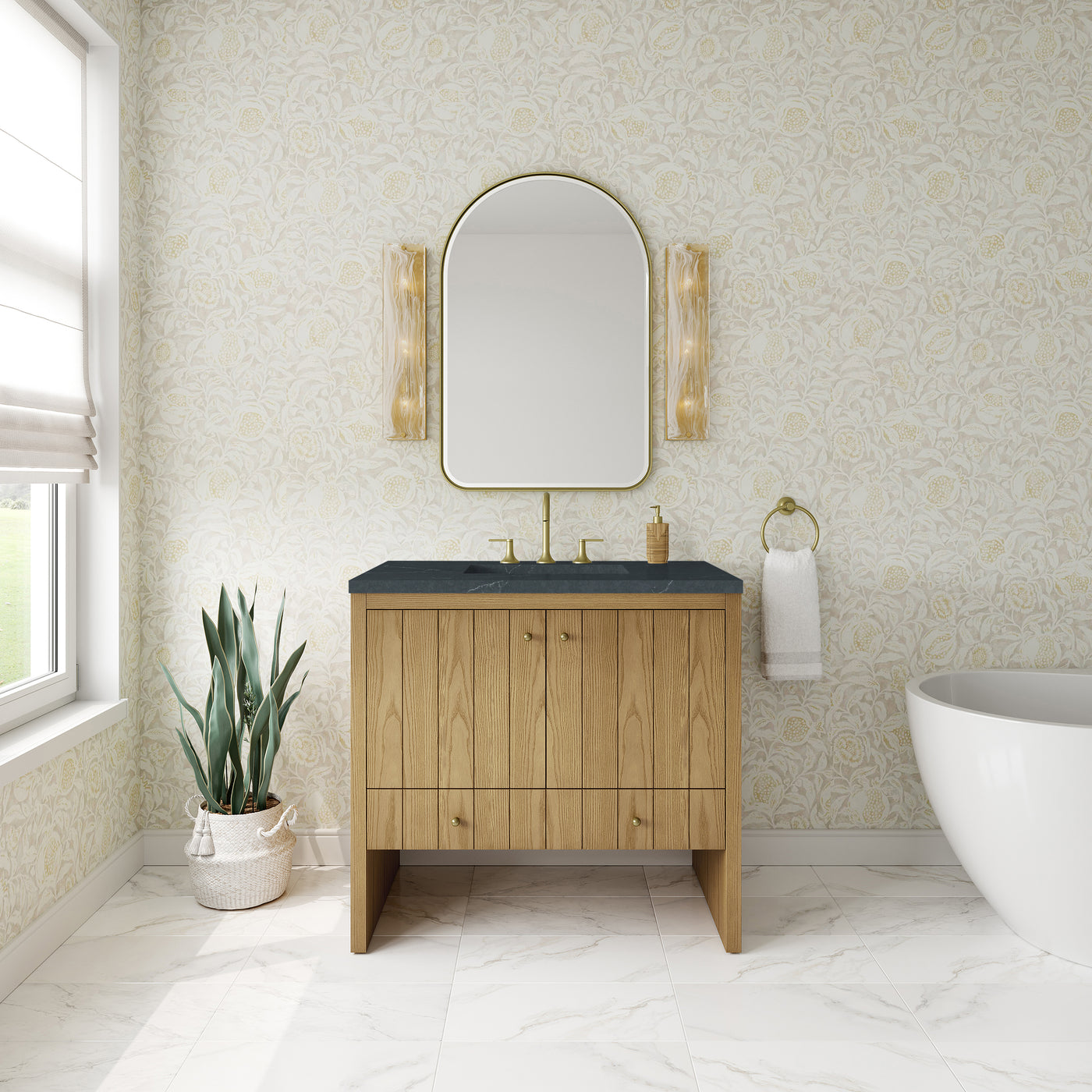 James Martin Hudson 36" Single Bathroom Vanity, Light Natural Oak, view 38