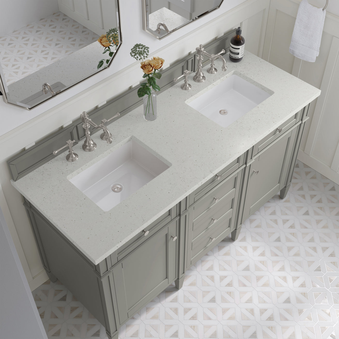 James Martin Brittany 60" Double Bathroom Vanity, Urban Gray, view 25