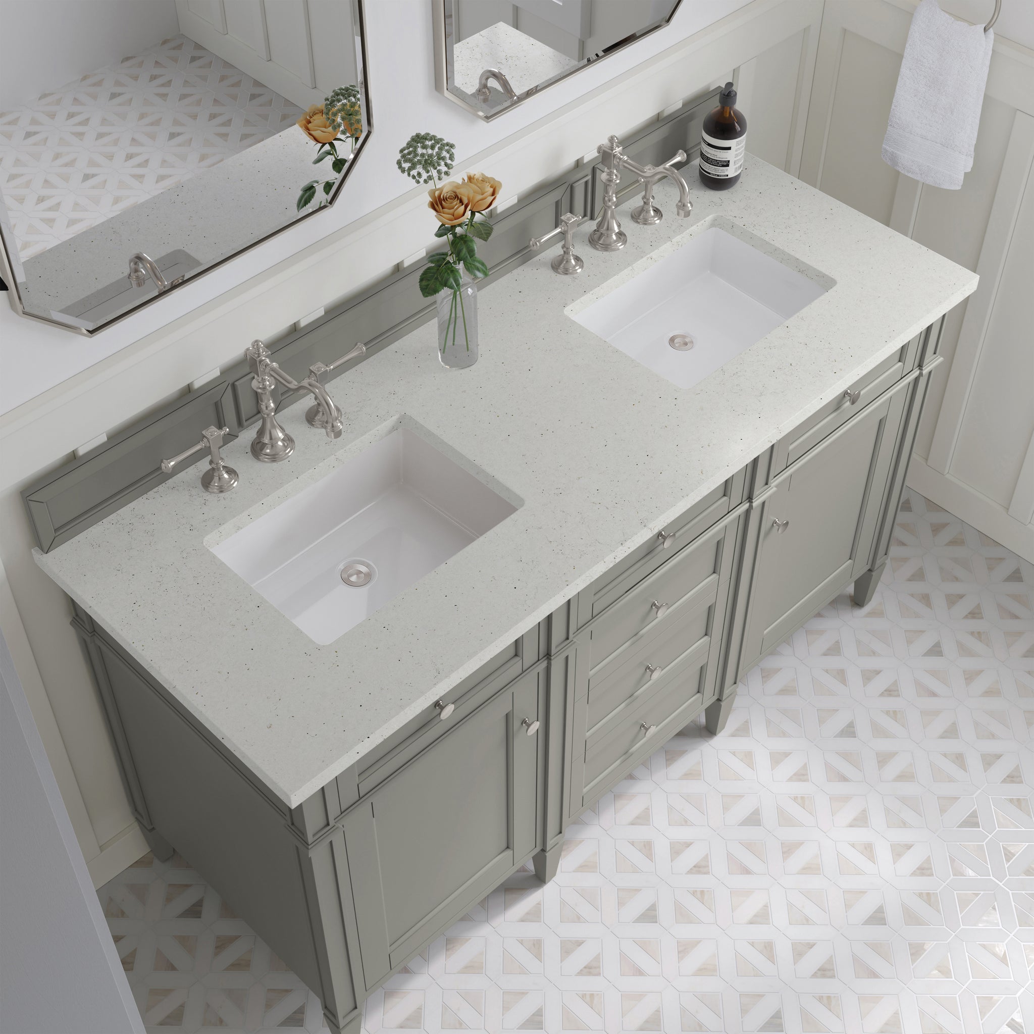 James Martin Brittany 60" Double Bathroom Vanity, Urban Gray, view 25