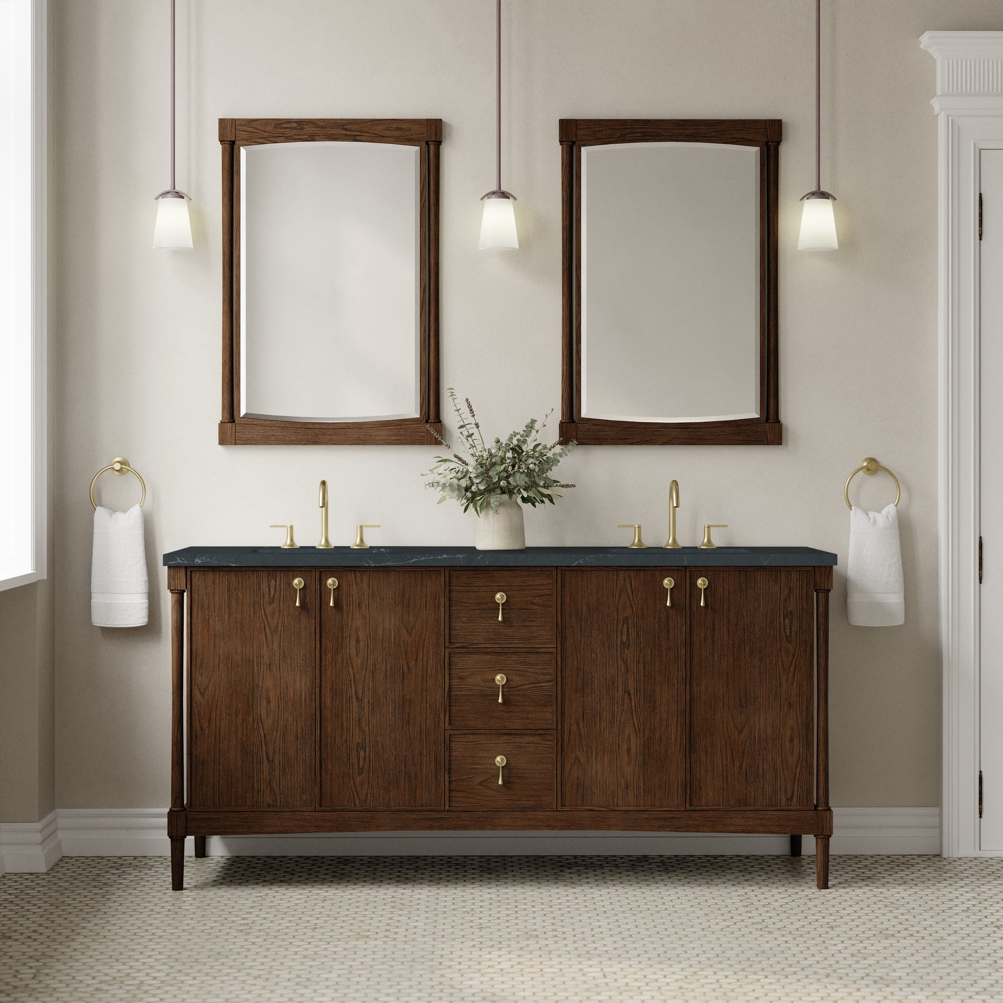 James Martin Kinnsden 72" Double Bathroom Vanity, Sable Oak, view 34