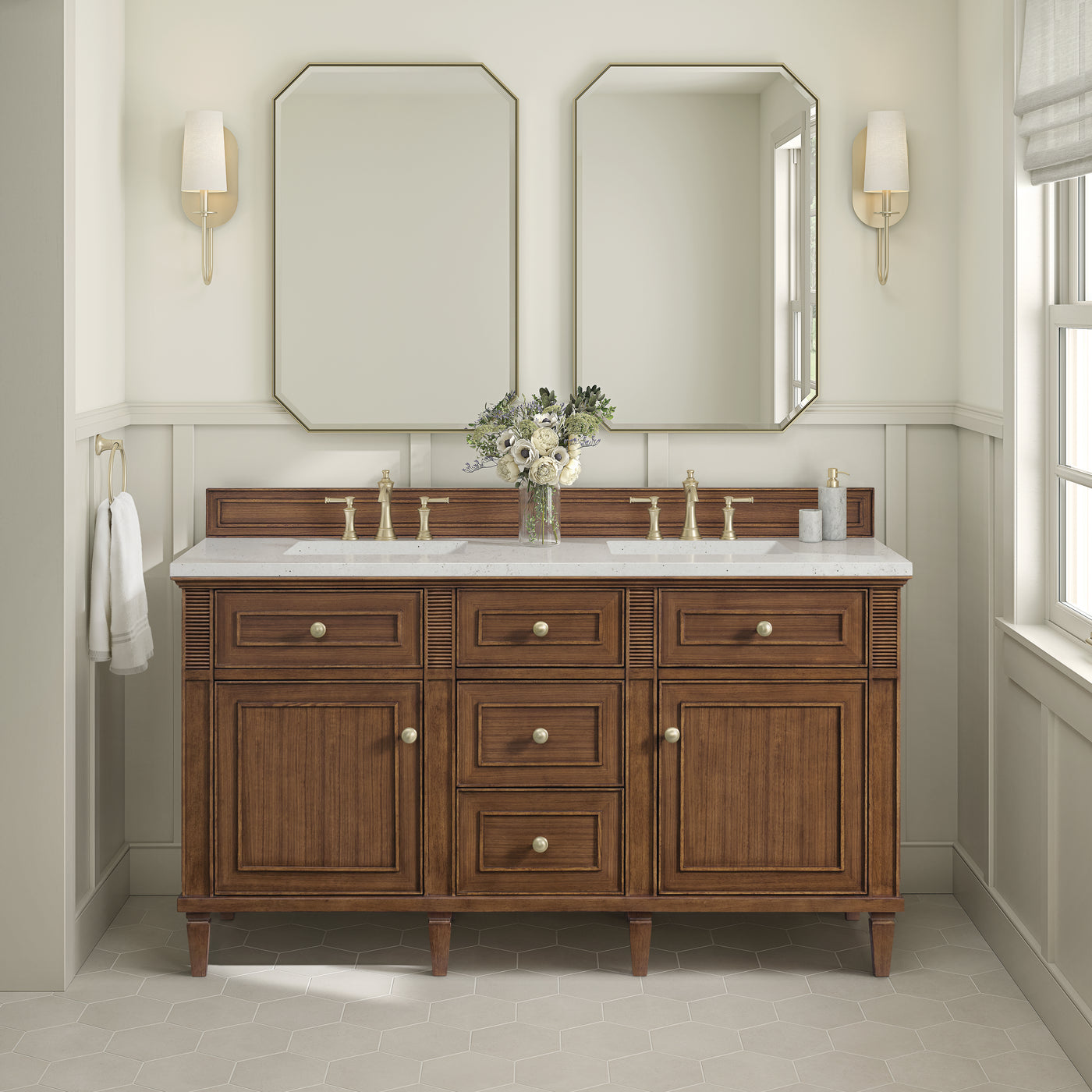 James Martin Lorelai 60" Double Bathroom Vanity, Mid-Century Walnut, view 31