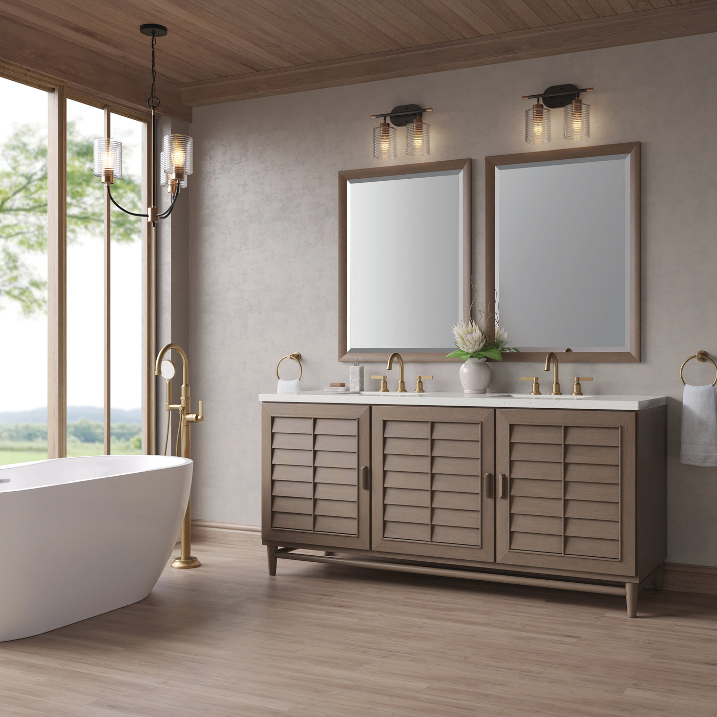 James Martin Portland 72" Double Bathroom Vanity, Whitewashed Walnut, view 33