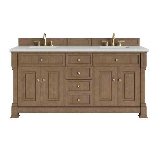 James Martin Brookfield 72" Double Bathroom Vanity, Pecan