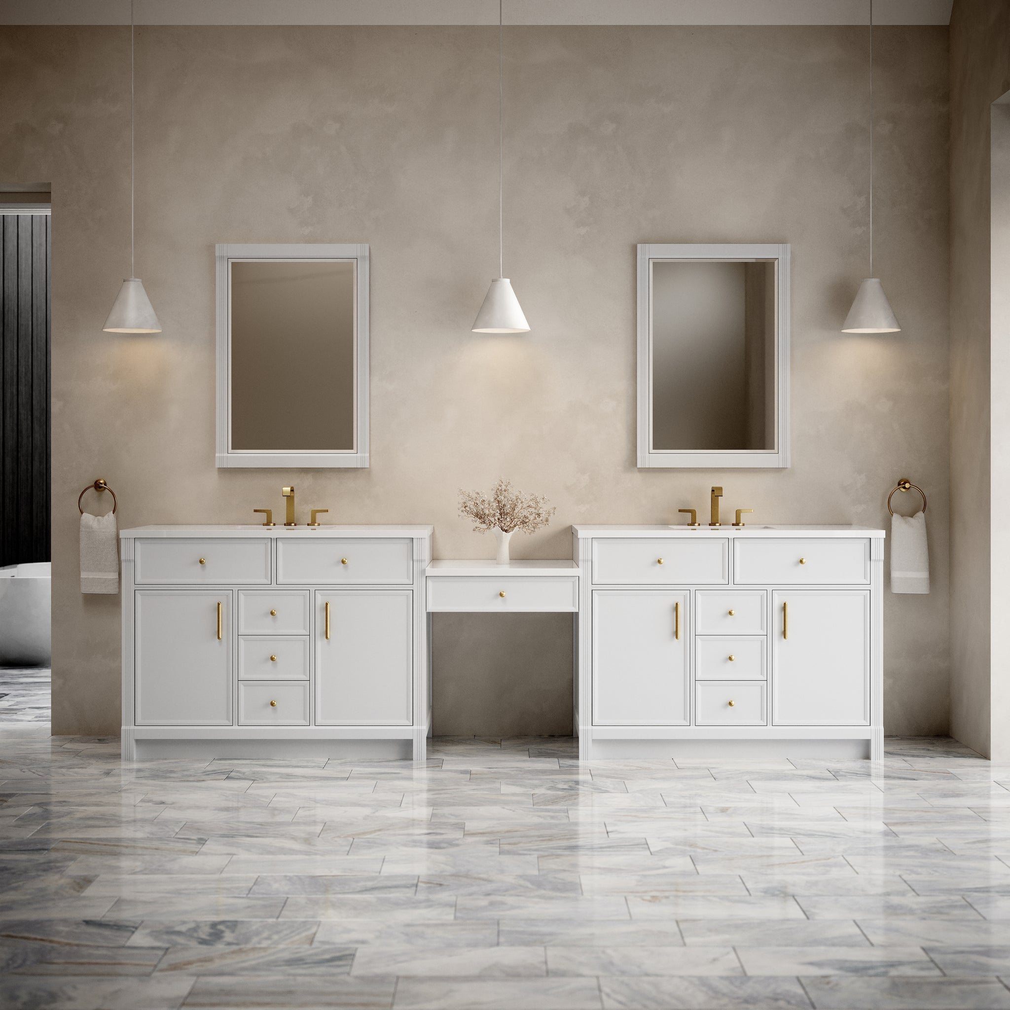 James Martin Bellshire 120" Double Bathroom Vanity, Bright White, view 16