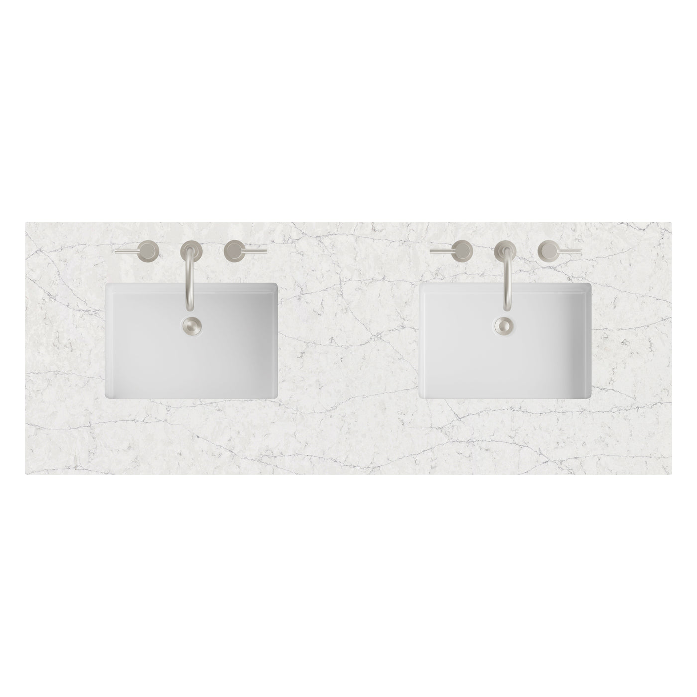 James Martin 60" Double Vanity Top with Eternal Jasmine Pearl countertop