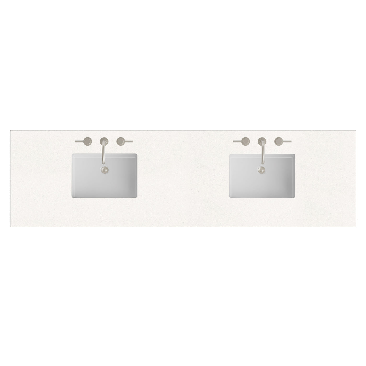 James Martin 84" Double Vanity Top with White Zeus countertop