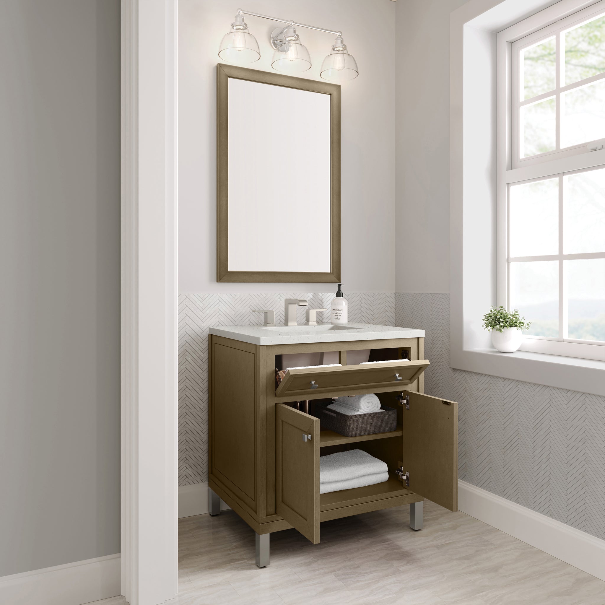 James Martin Chicago 30" Single Bathroom Vanity, Walnut Whisper, view 33