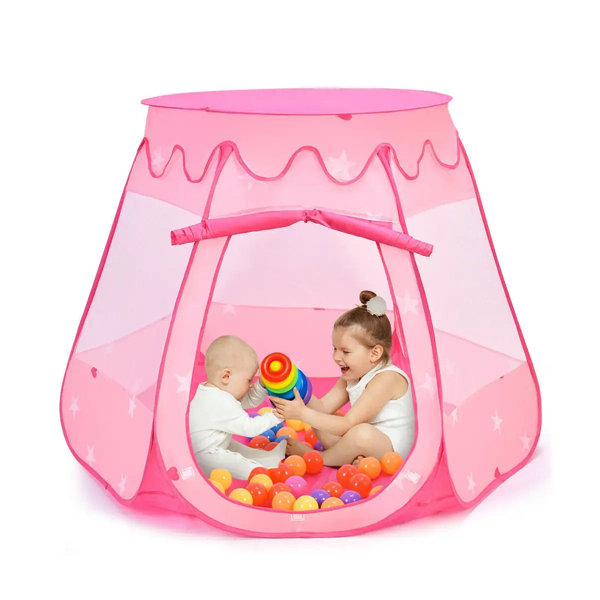 Pink Portable Kid Play House Play Tent with 100 Balls by DirectDeals