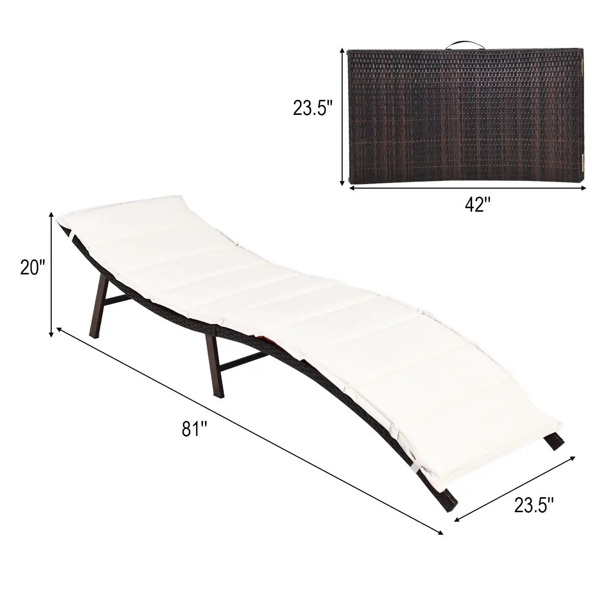 2Pcs Folding Patio Lounger Chair by DirectDeals