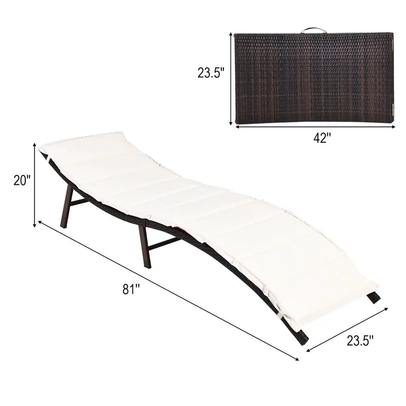 2Pcs Folding Patio Lounger Chair by DirectDeals