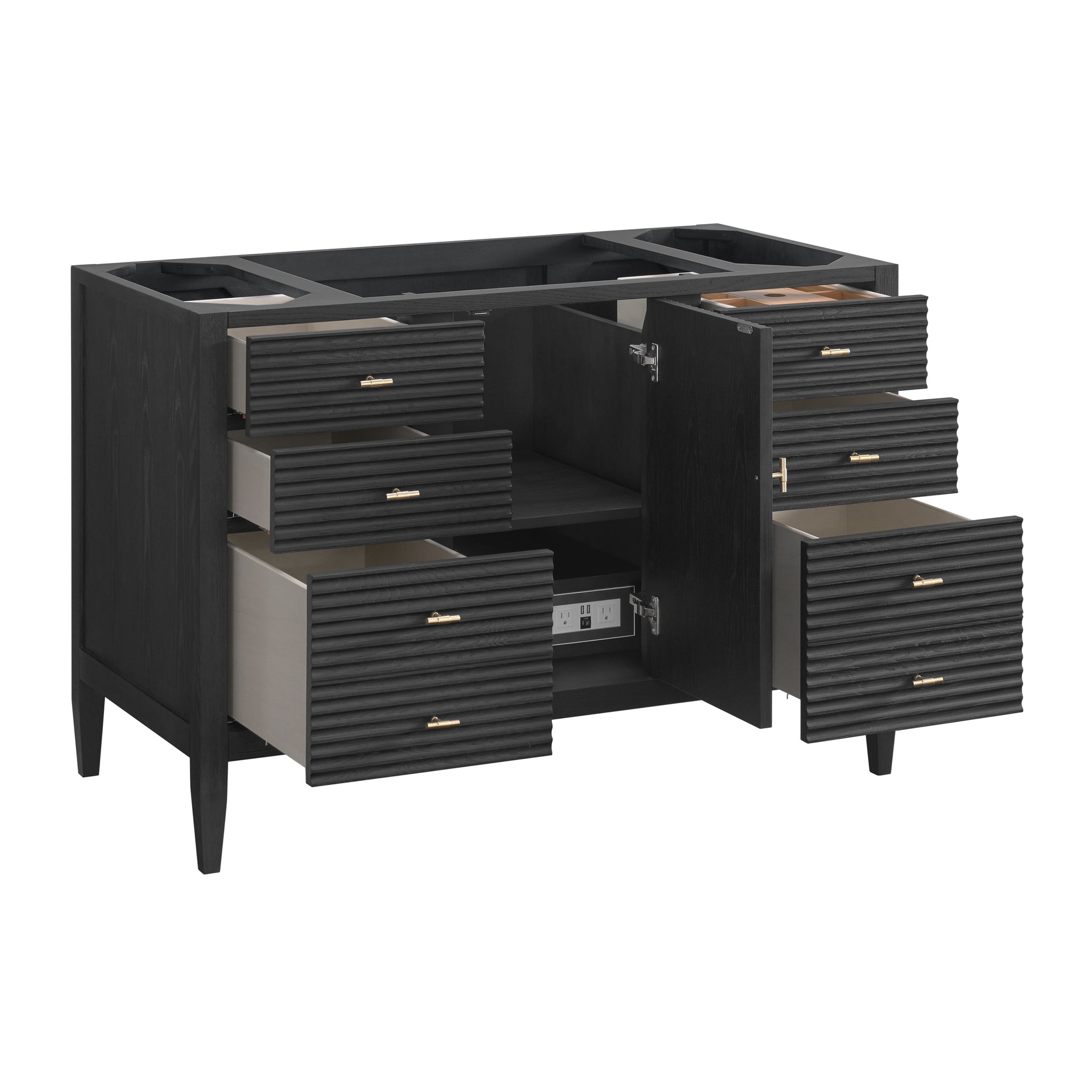 James Martin Myrrin 48" Single Bathroom Vanity, Carbon Oak, view 25