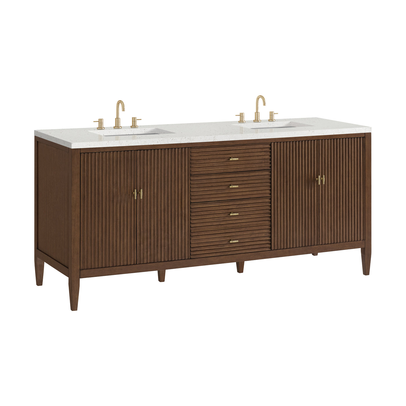 James Martin Myrrin 72" Double Bathroom Vanity, Mid-Century Walnut, view 28