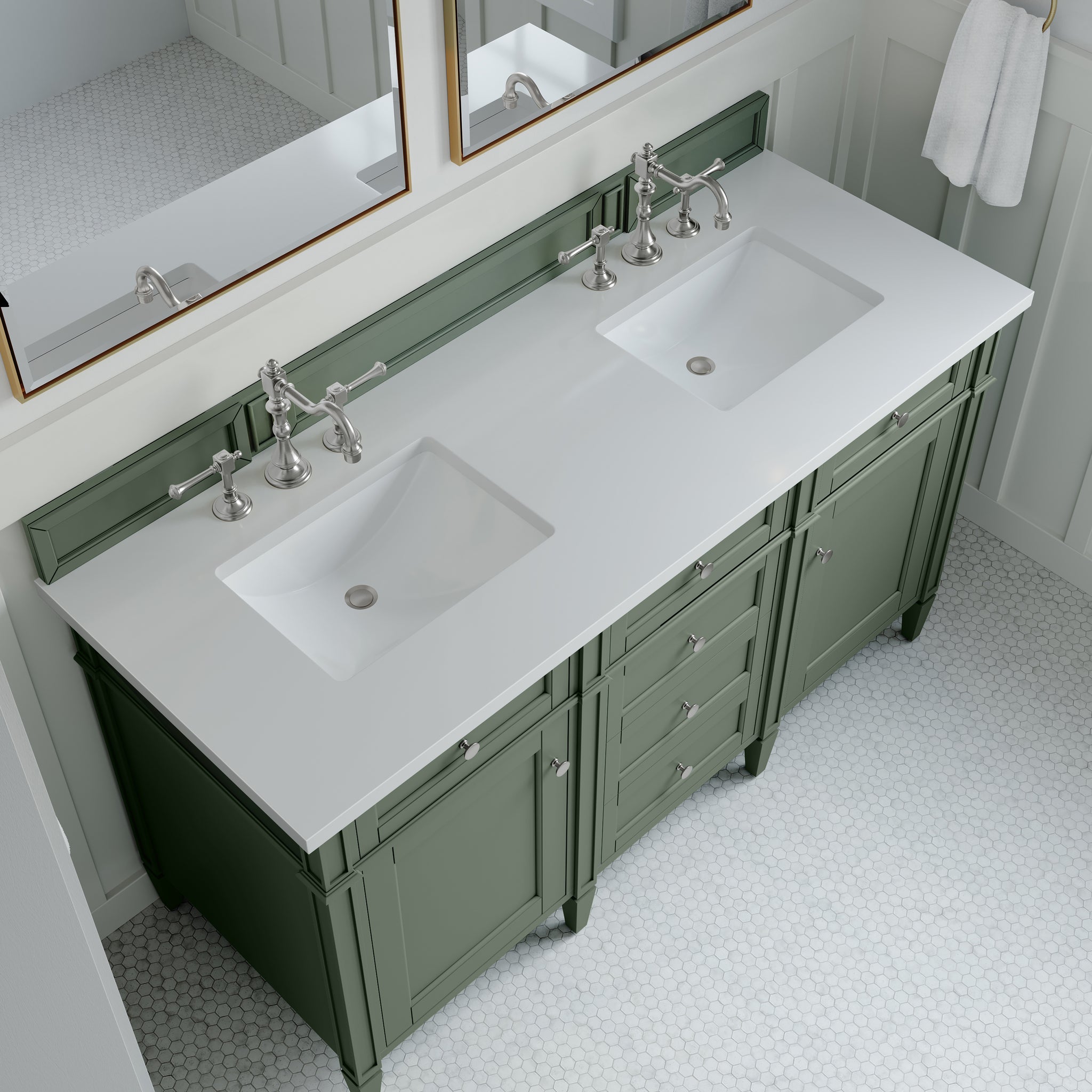 James Martin Brittany 60" Double Bathroom Vanity, Smokey Celadon, view 21