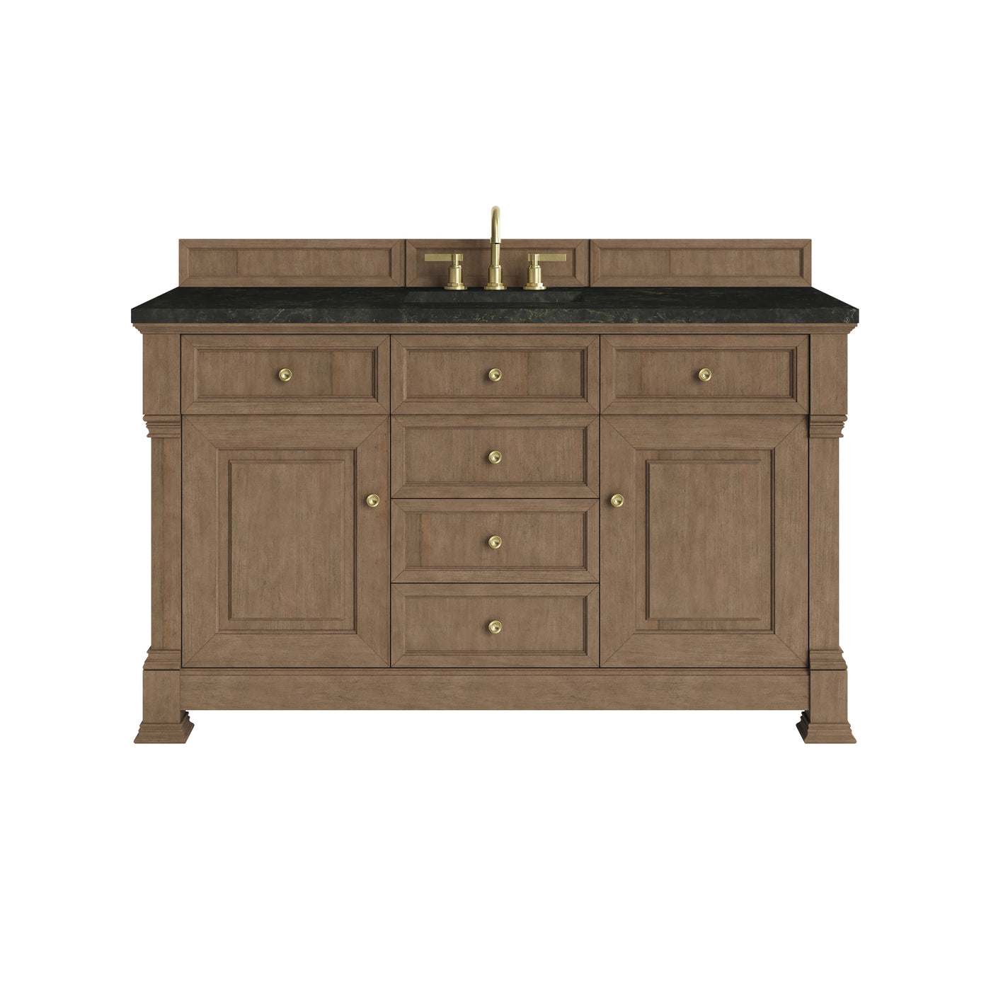 James Martin Brookfield 60" Single Bathroom Vanity, Pecan with Phantome countertop