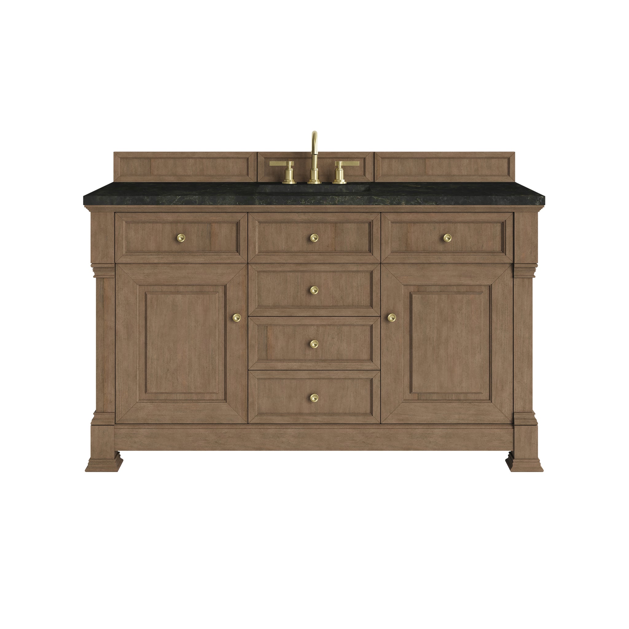 James Martin Brookfield 60" Single Bathroom Vanity, Pecan with Phantome countertop