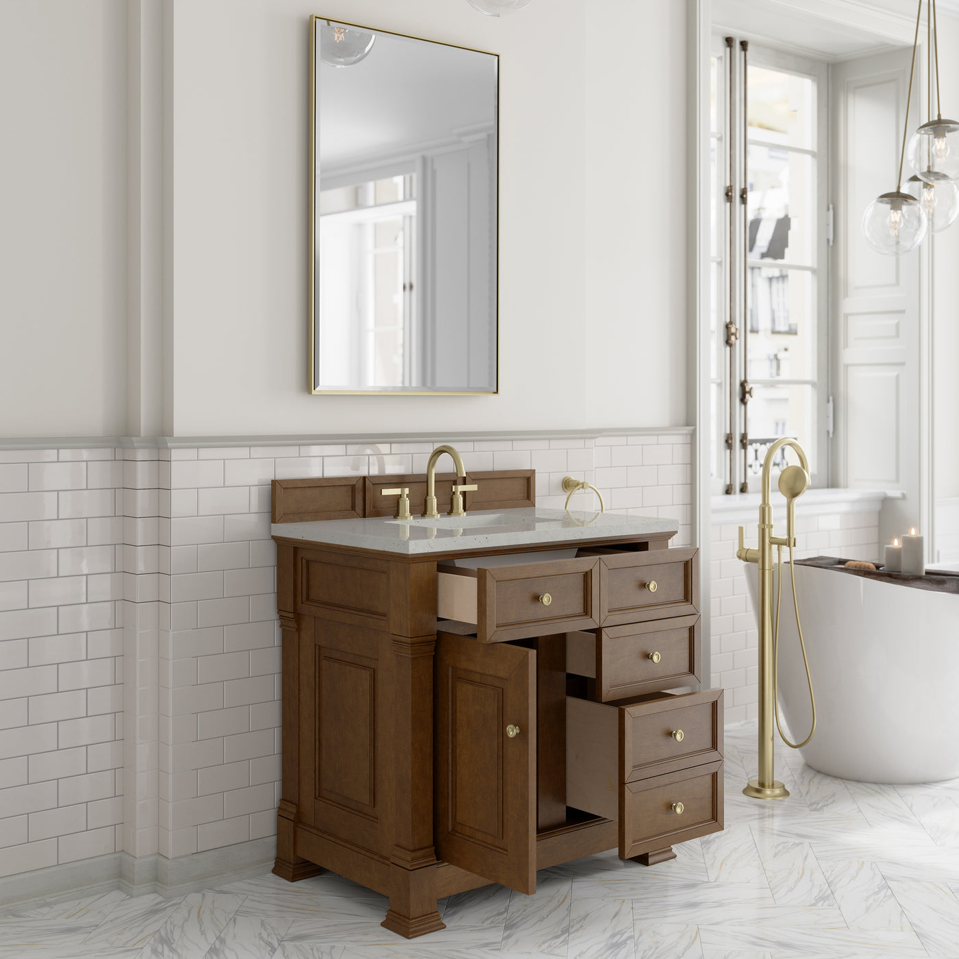 James Martin Brookfield 36" Single Bathroom Vanity, Honey Oak, view 20