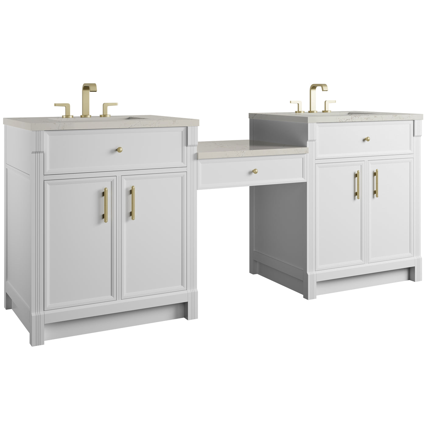 James Martin Bellshire 84" Double Bathroom Vanity, Bright White, view 39