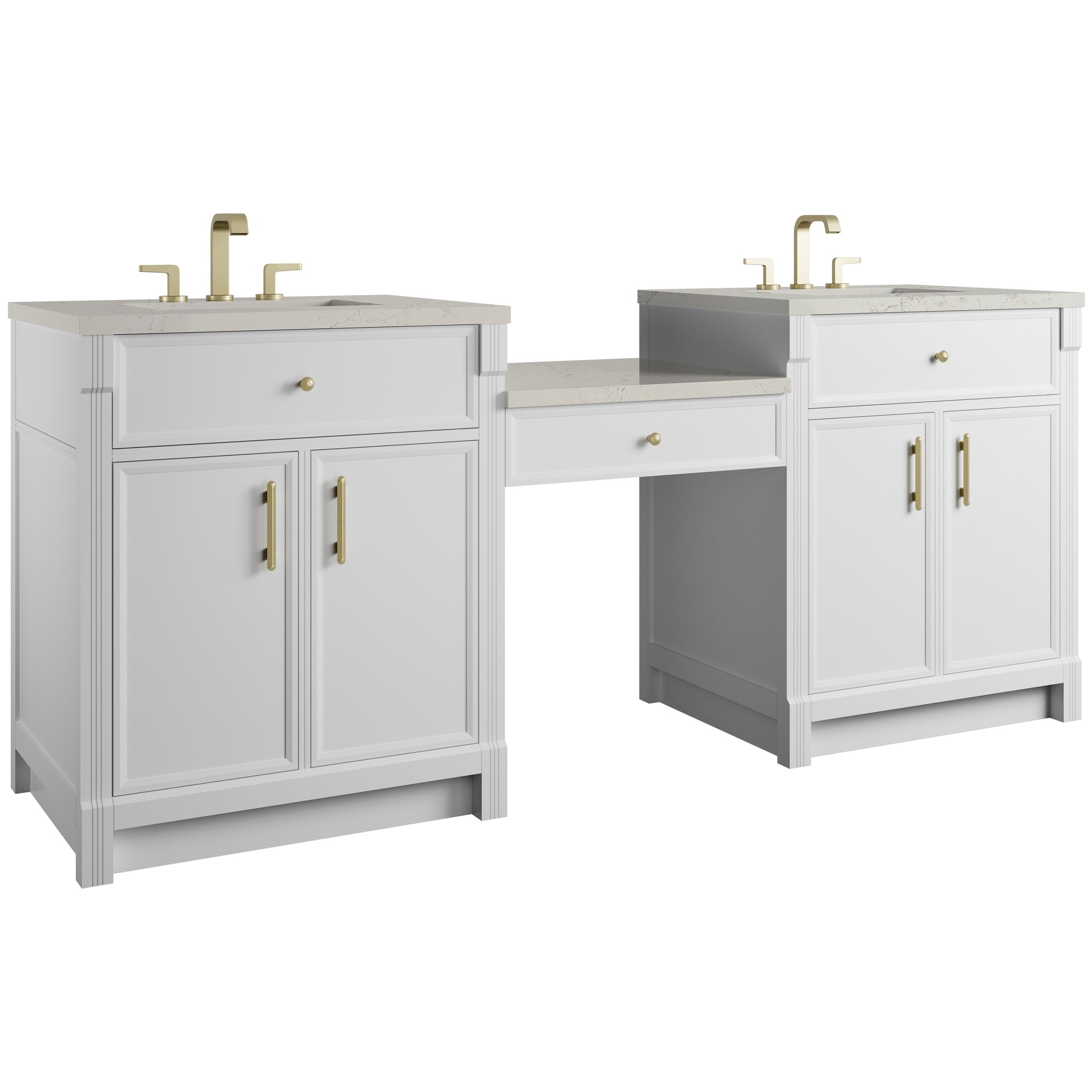 James Martin Bellshire 84" Double Bathroom Vanity, Bright White, view 39