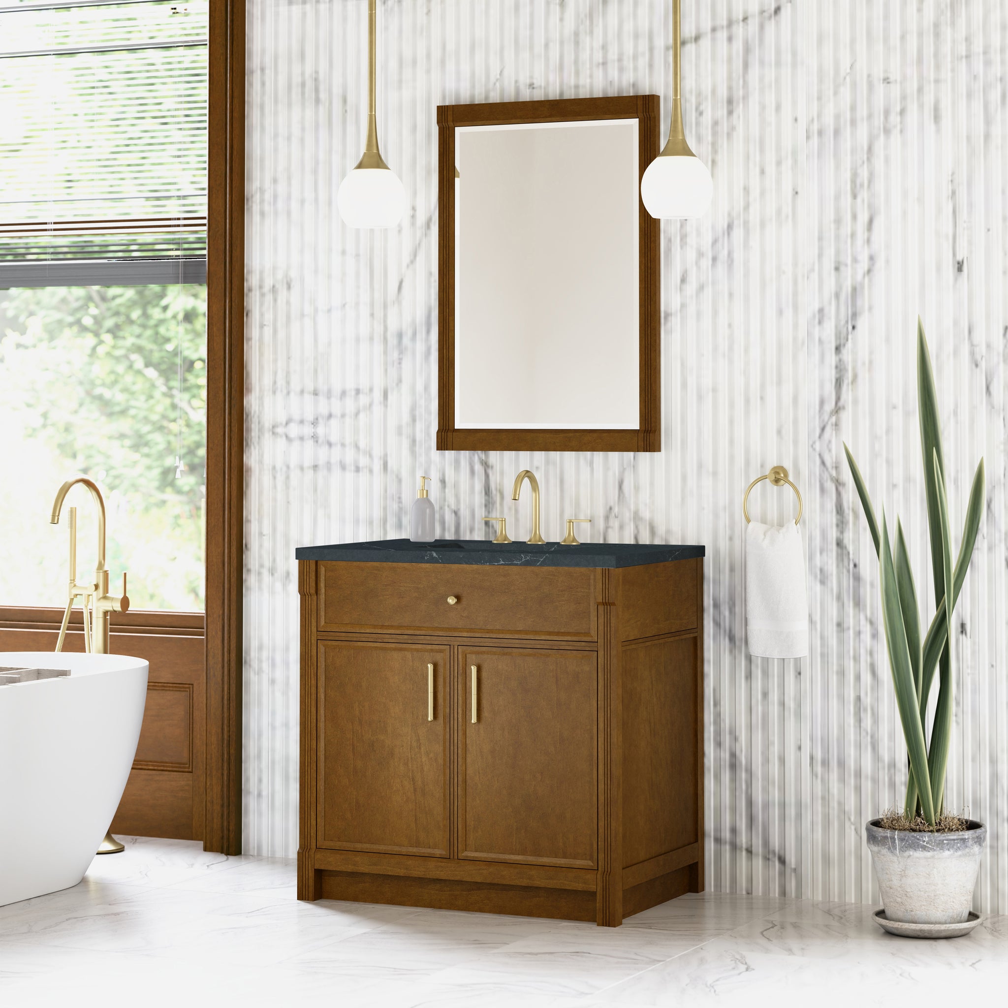 James Martin Bellshire 36" Single Bathroom Vanity, Honey Oak, view 40