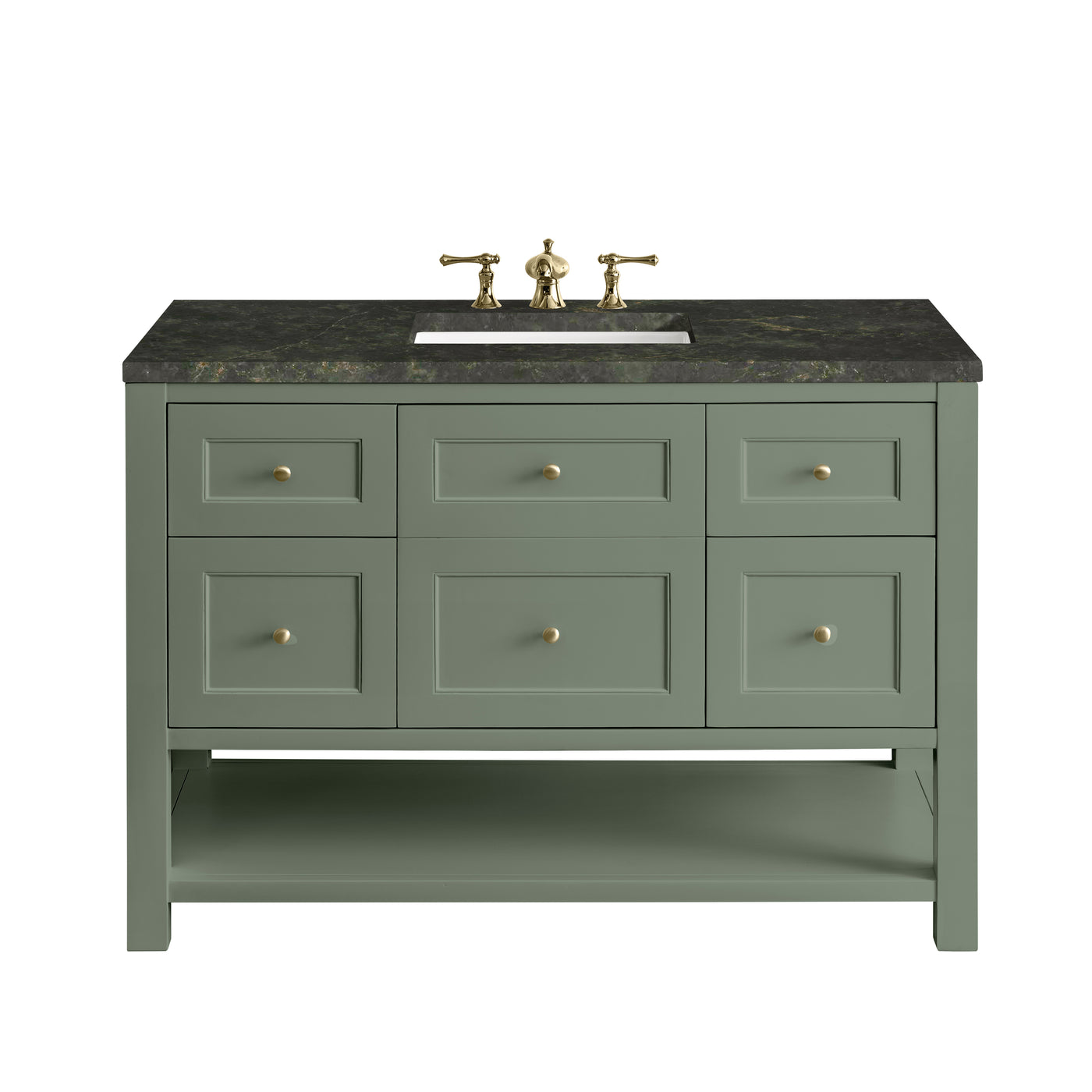 James Martin Breckenridge 48" Single Bathroom Vanity, Smokey Celadon with Phantome countertop