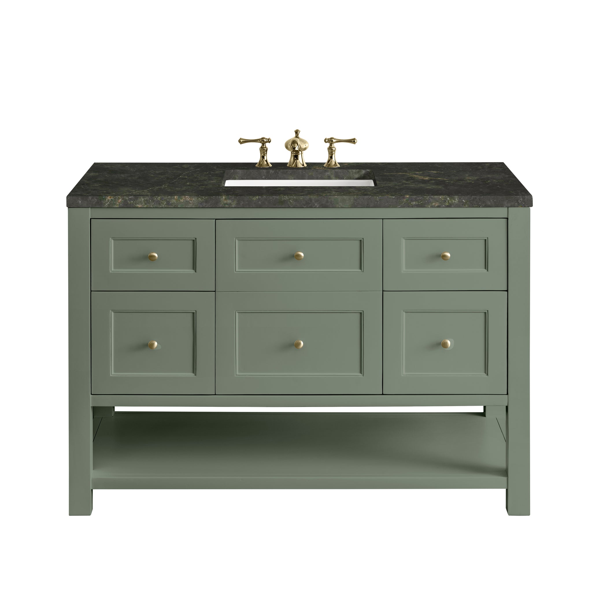 James Martin Breckenridge 48" Single Bathroom Vanity, Smokey Celadon with Phantome countertop