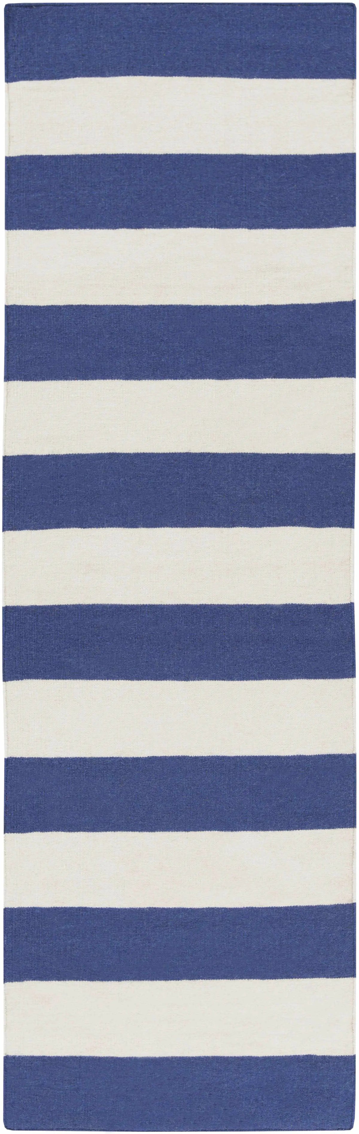 Ingersoll 8x11 Blue&White Striped Wool Rug - Clearance, photo 4 of 7