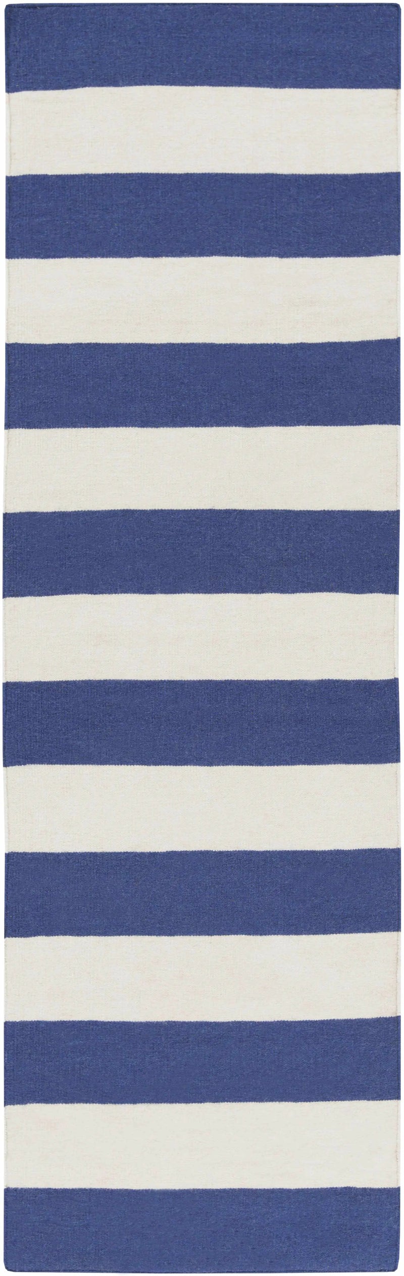 Ingersoll 8x11 Blue&White Striped Wool Rug - Clearance by Boutique Rugs