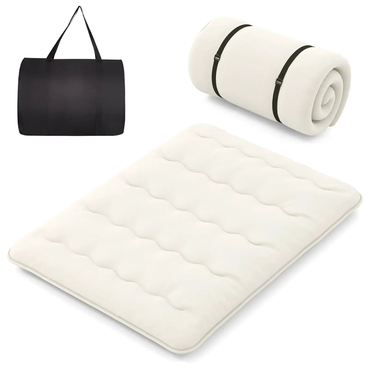 Queen/King/Twin/Full Futon Mattress Floor Sleeping Pad with Washable Cover Beige, photo 10 of 11