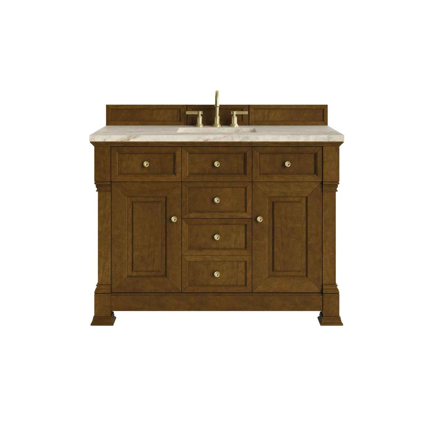 James Martin Brookfield 48" Single Bathroom Vanity, Honey Oak with Tajnar countertop