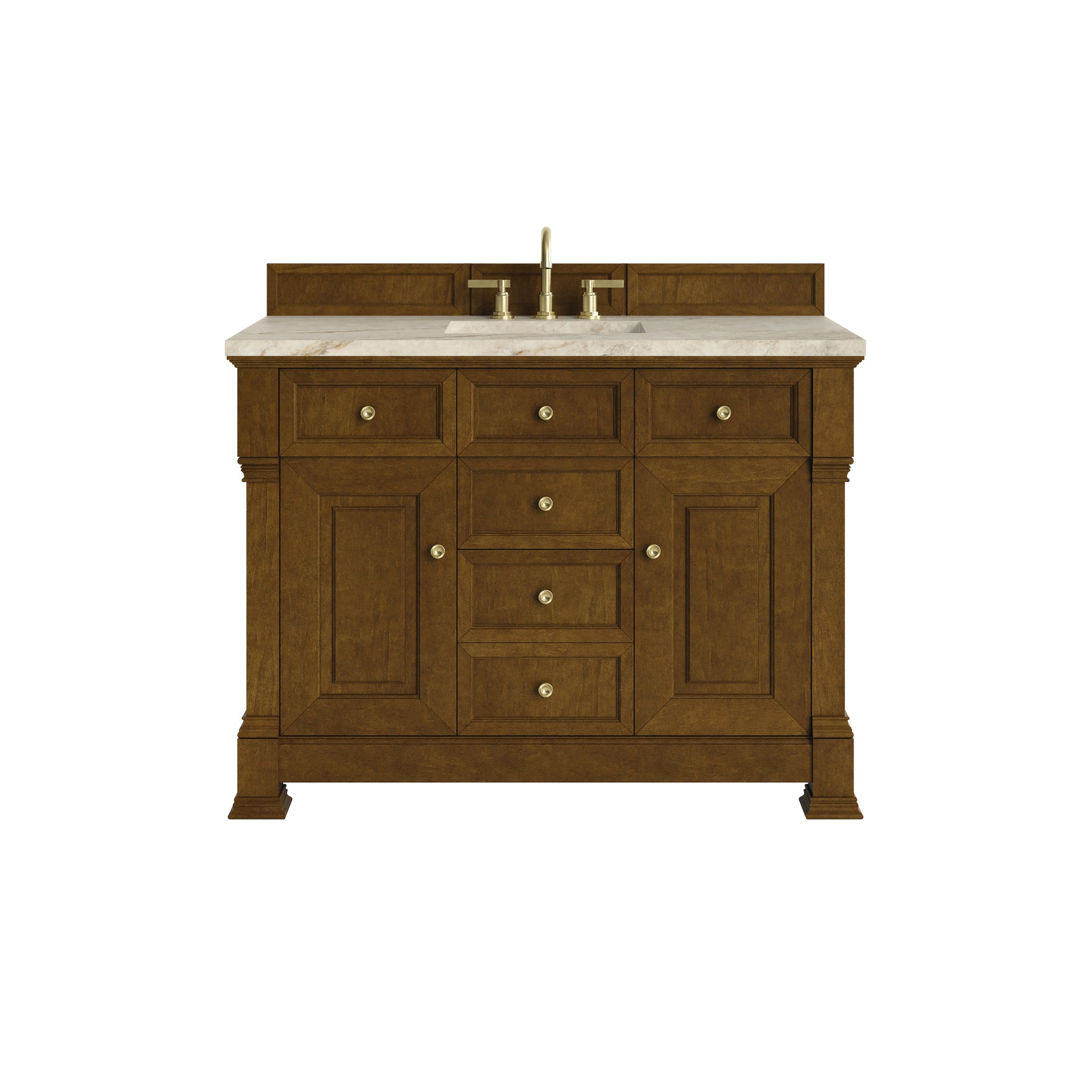 James Martin Brookfield 48" Single Bathroom Vanity, Honey Oak with Tajnar countertop