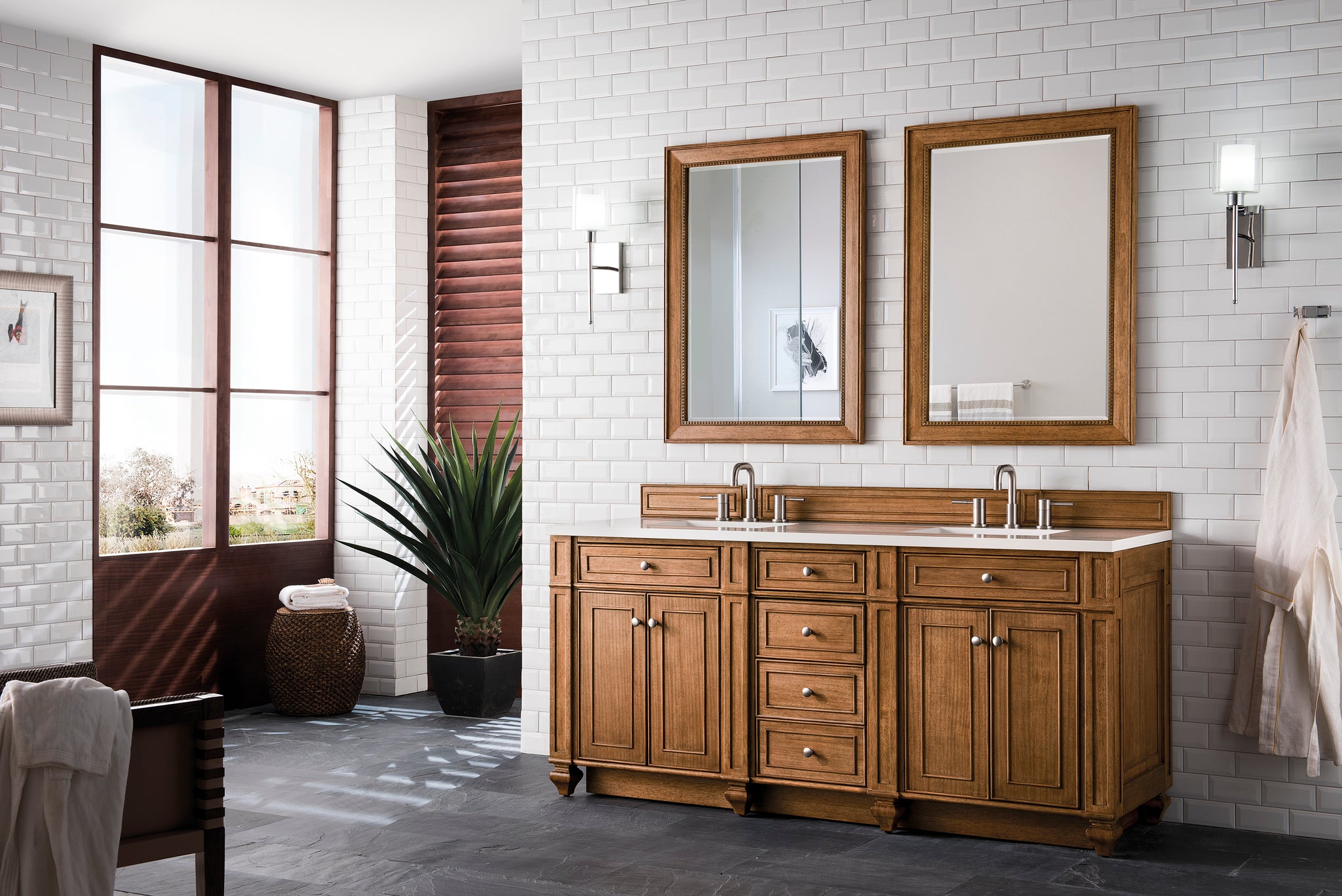 James Martin Bristol 72" Double Bathroom Vanity, Saddle Brown, view 22