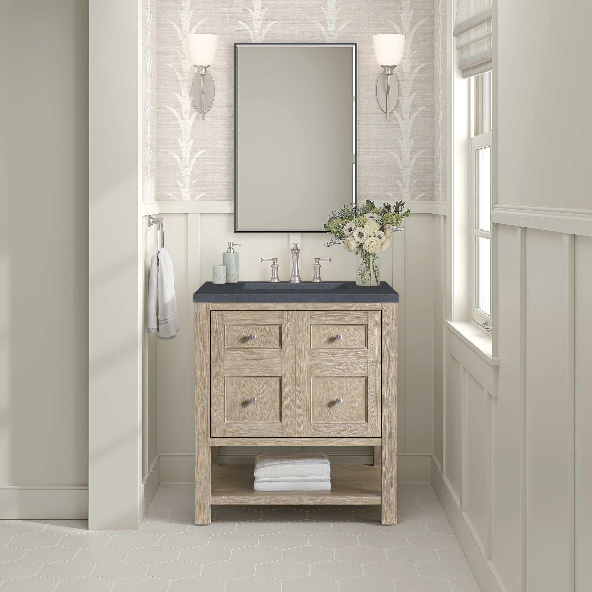 James Martin Breckenridge 30" Single Bathroom Vanity, Whitewashed Oak, view 33