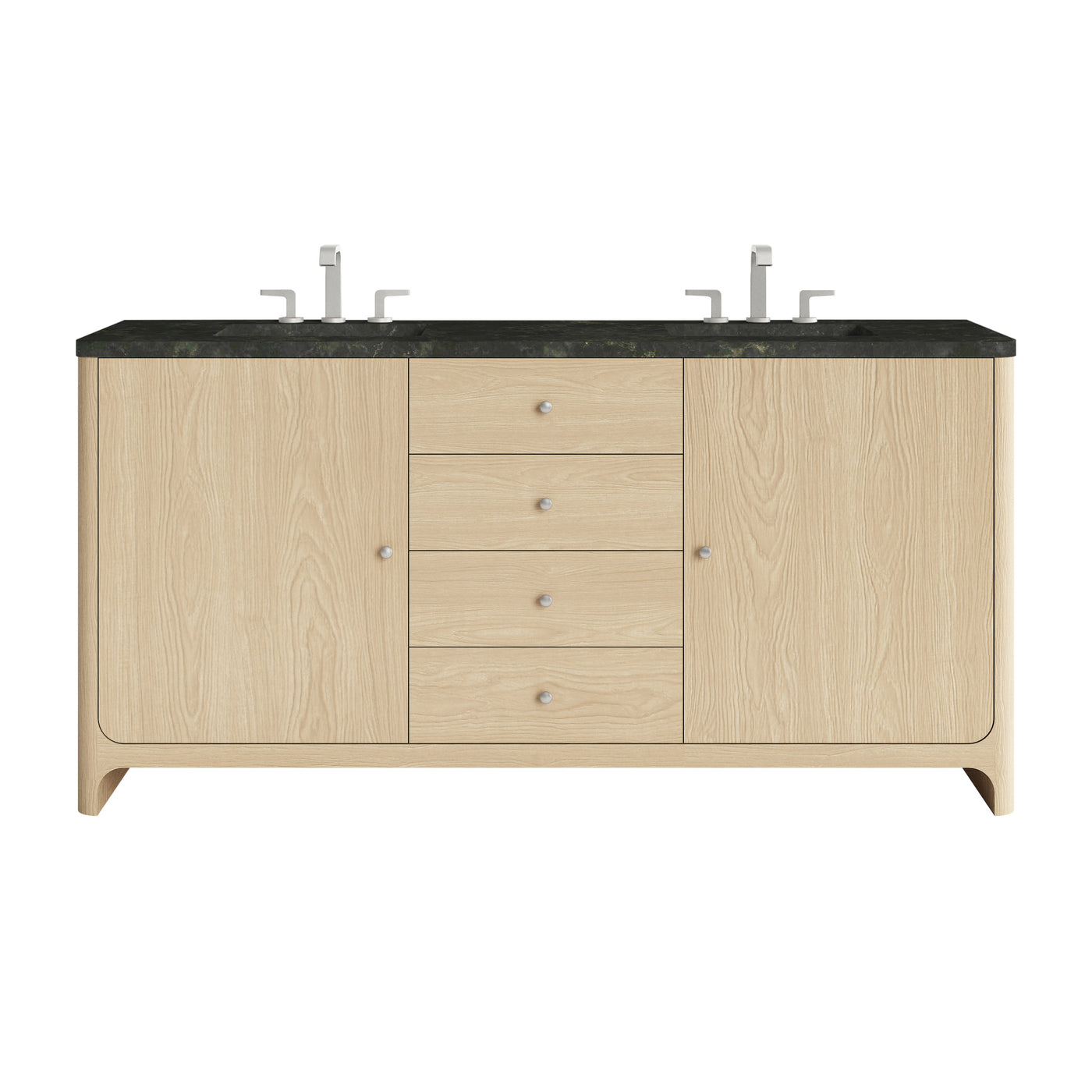 James Martin Gracyn 72" Double Bathroom Vanity, Coastal Driftwood with Phantome countertop