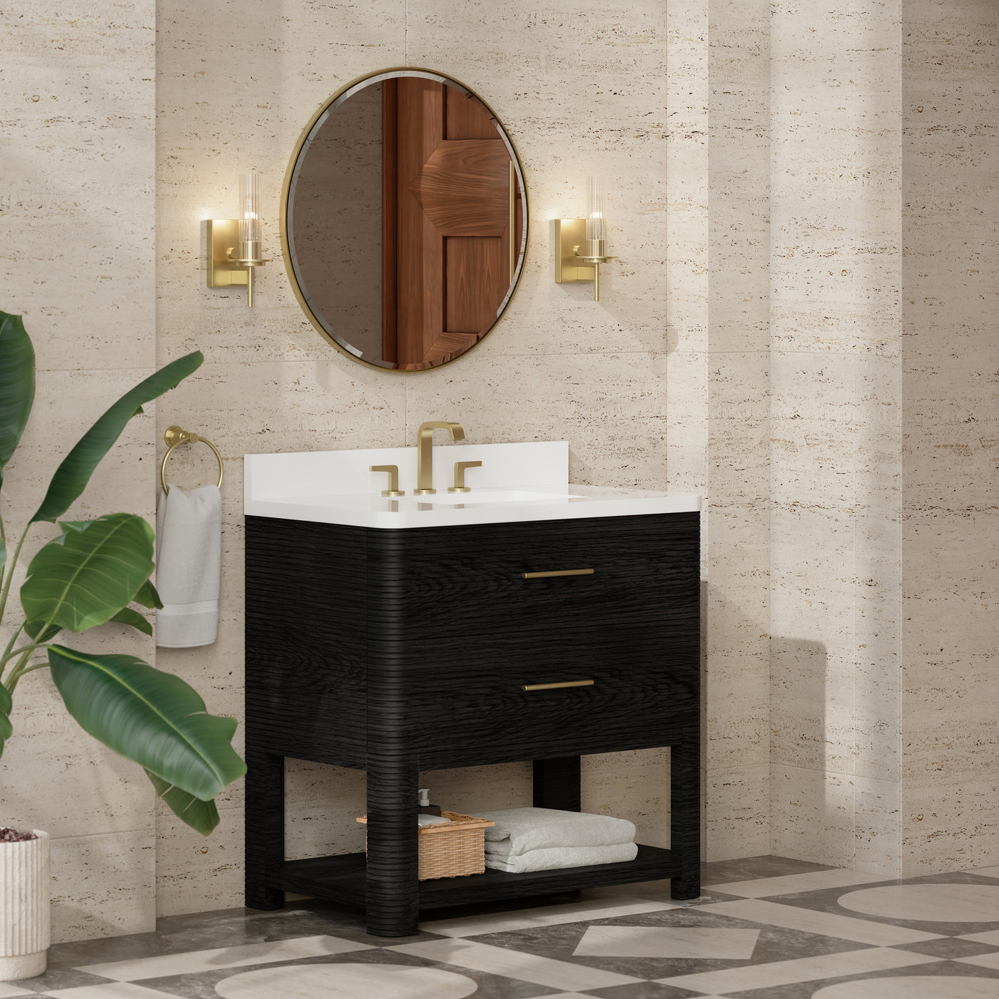 James Martin Lucian 36" Single Bathroom Vanity, Carbon Oak, view 33